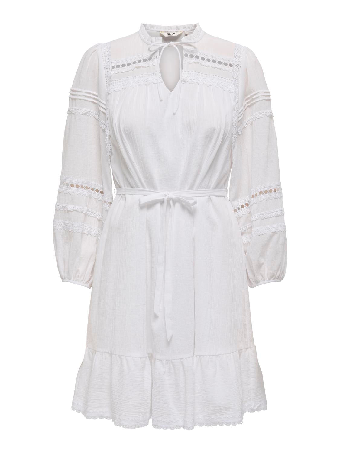 ONLVERA 78 DETAIL DRESS WVN Hvit