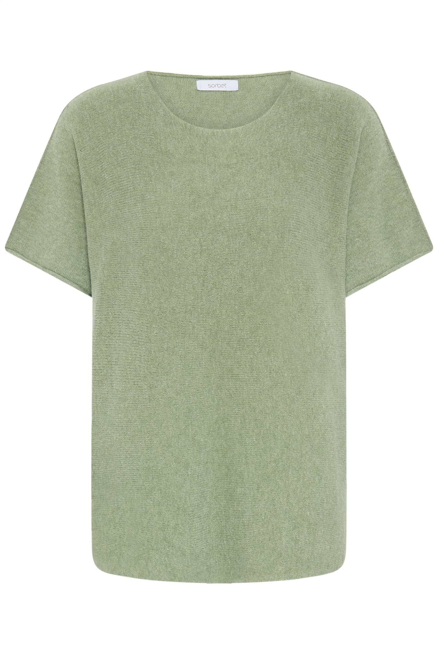 Sbinnova Half Sl Knit Blouse Comfrey