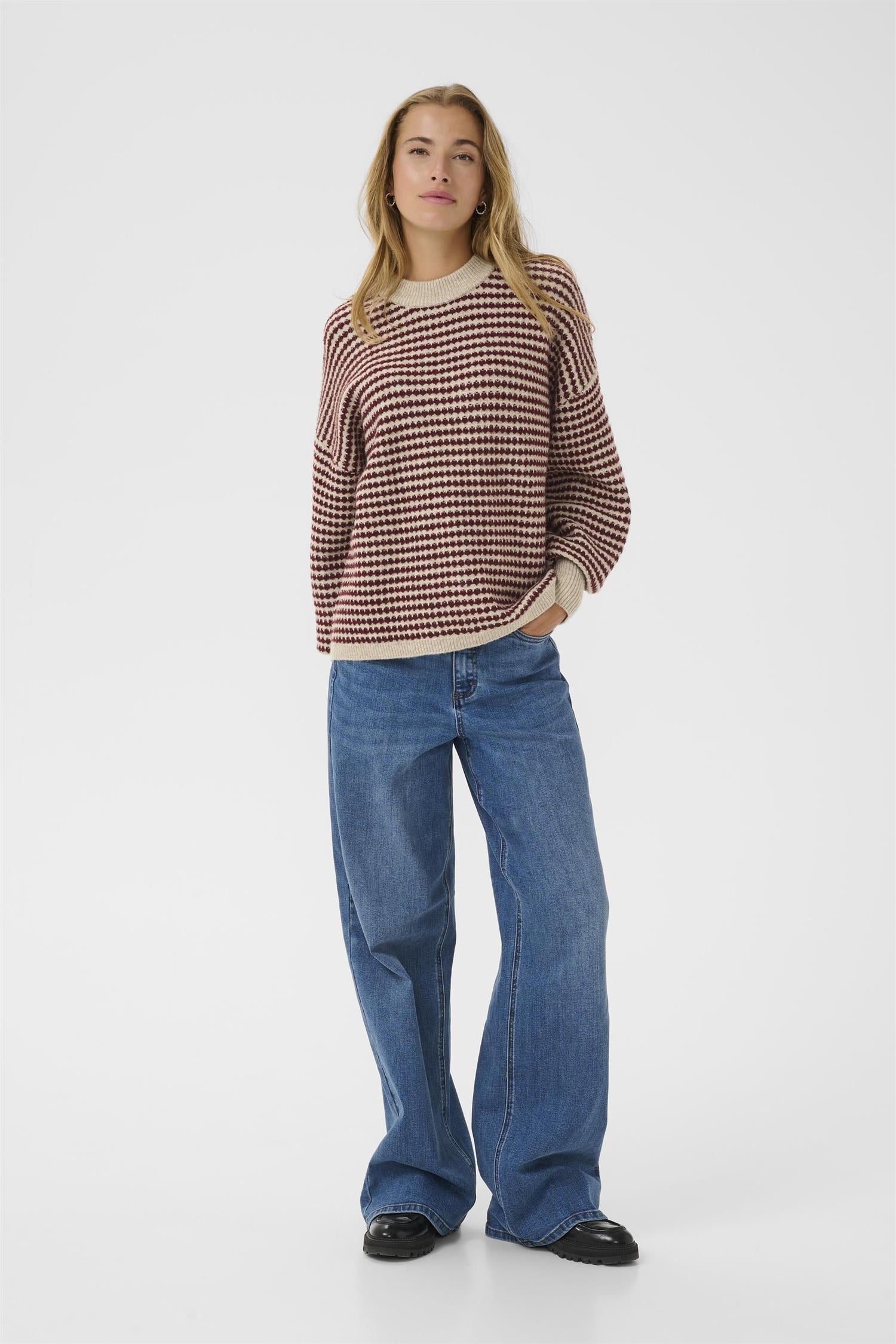 Kaellery Knit Pullover Feather Gray Mel./Windsor Wine