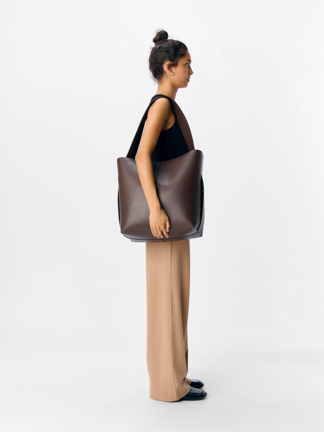 Objgael Pu Shopper Rep Mørkebrun