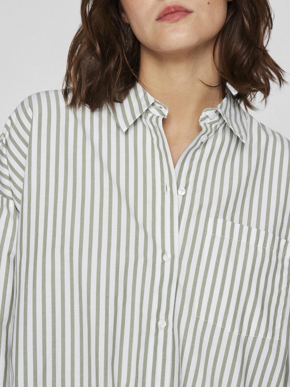 VIDARMA L/S LOOSE BUTTON SHIRT - NOOS Mørkegrønn