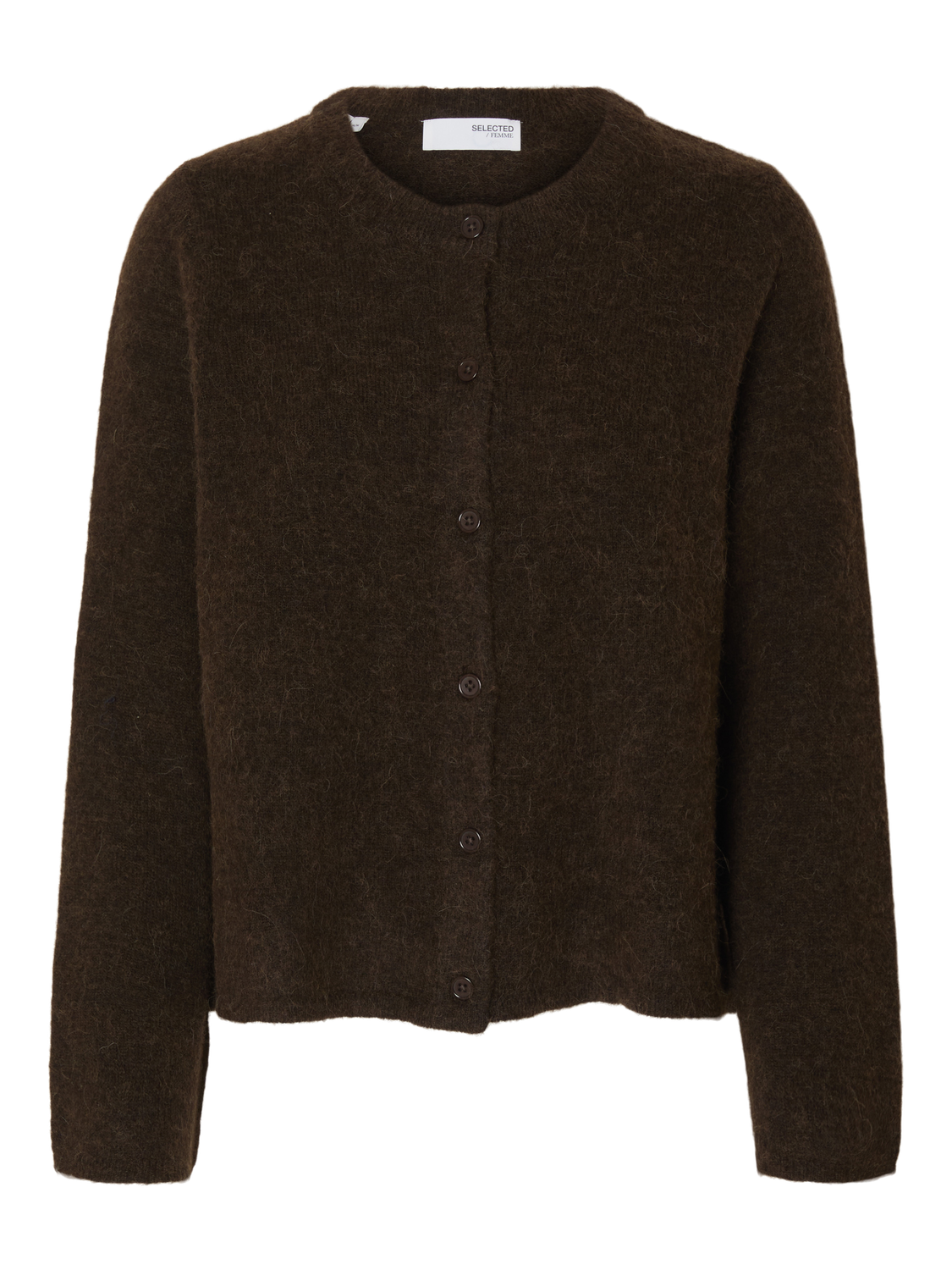 Slflulu New Ls Knit Cardigan Noos Mørkebrun