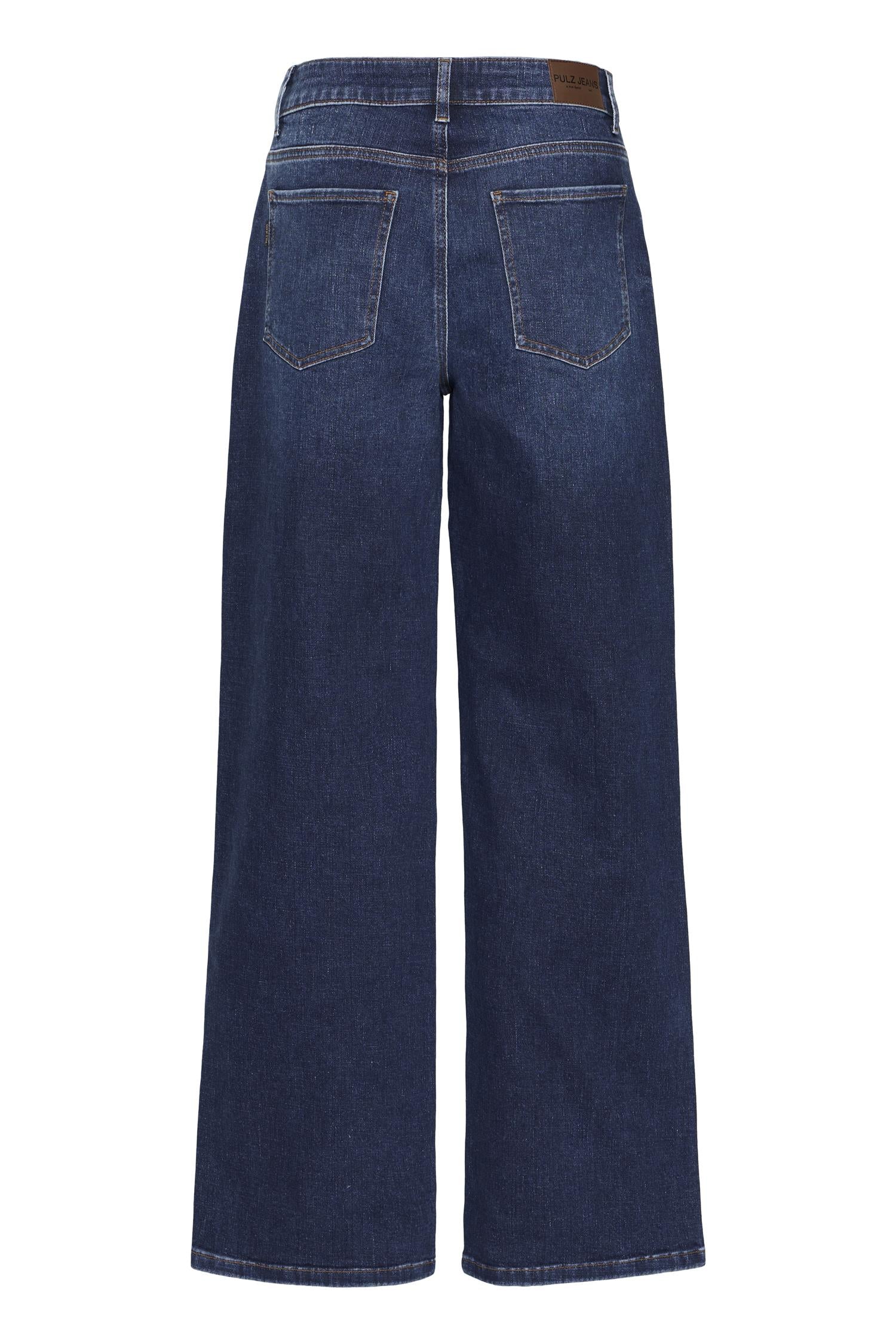 Pzathena Uhw Jeans Wide Leg Dark Blue Denim