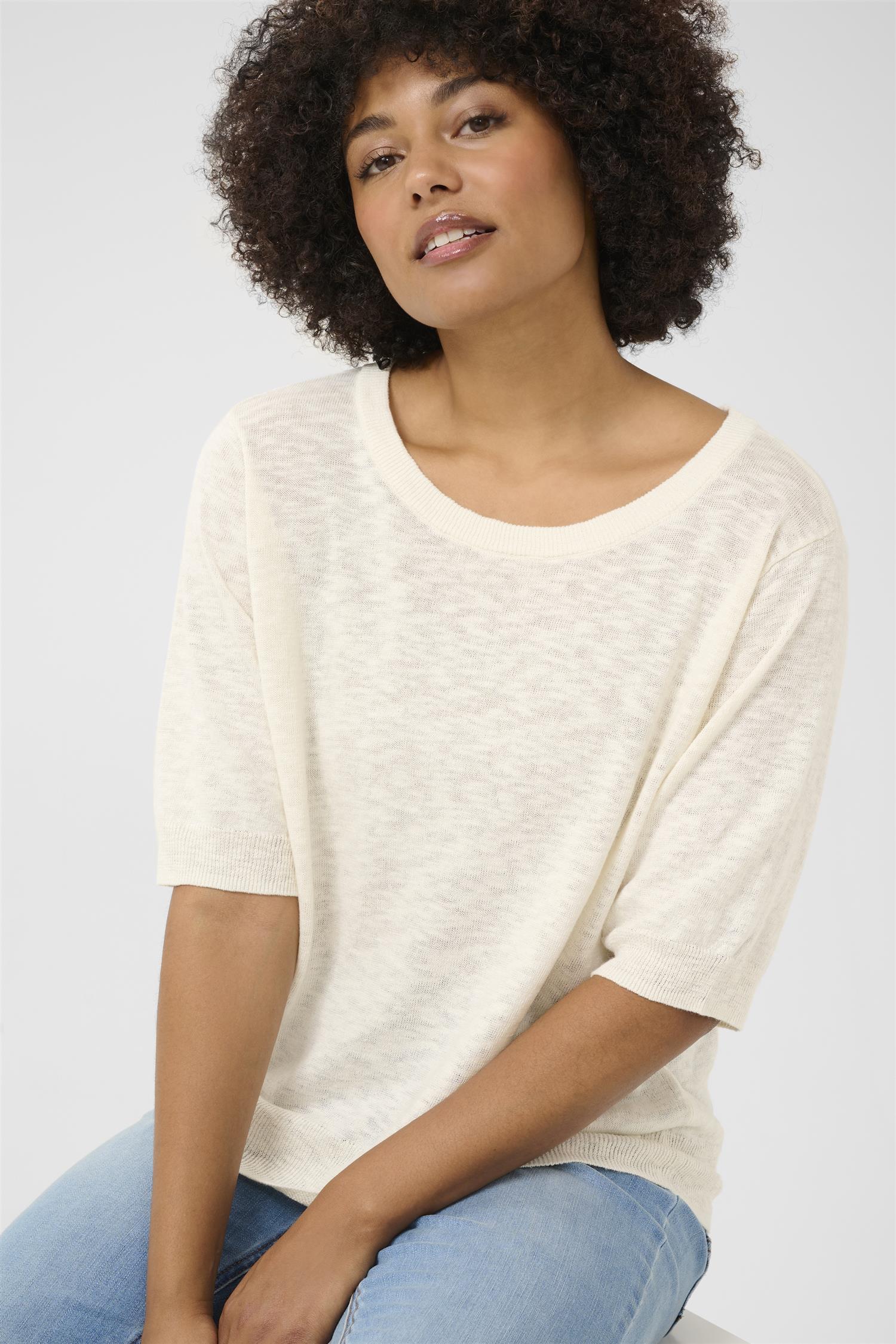 CREvisa Knit Blouse Marshmallow