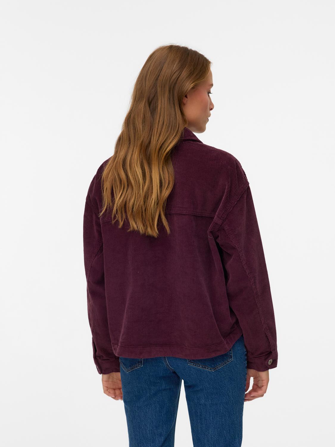 Vmjamie Ls Corduroy Shacket Mix Noos Mørkelilla