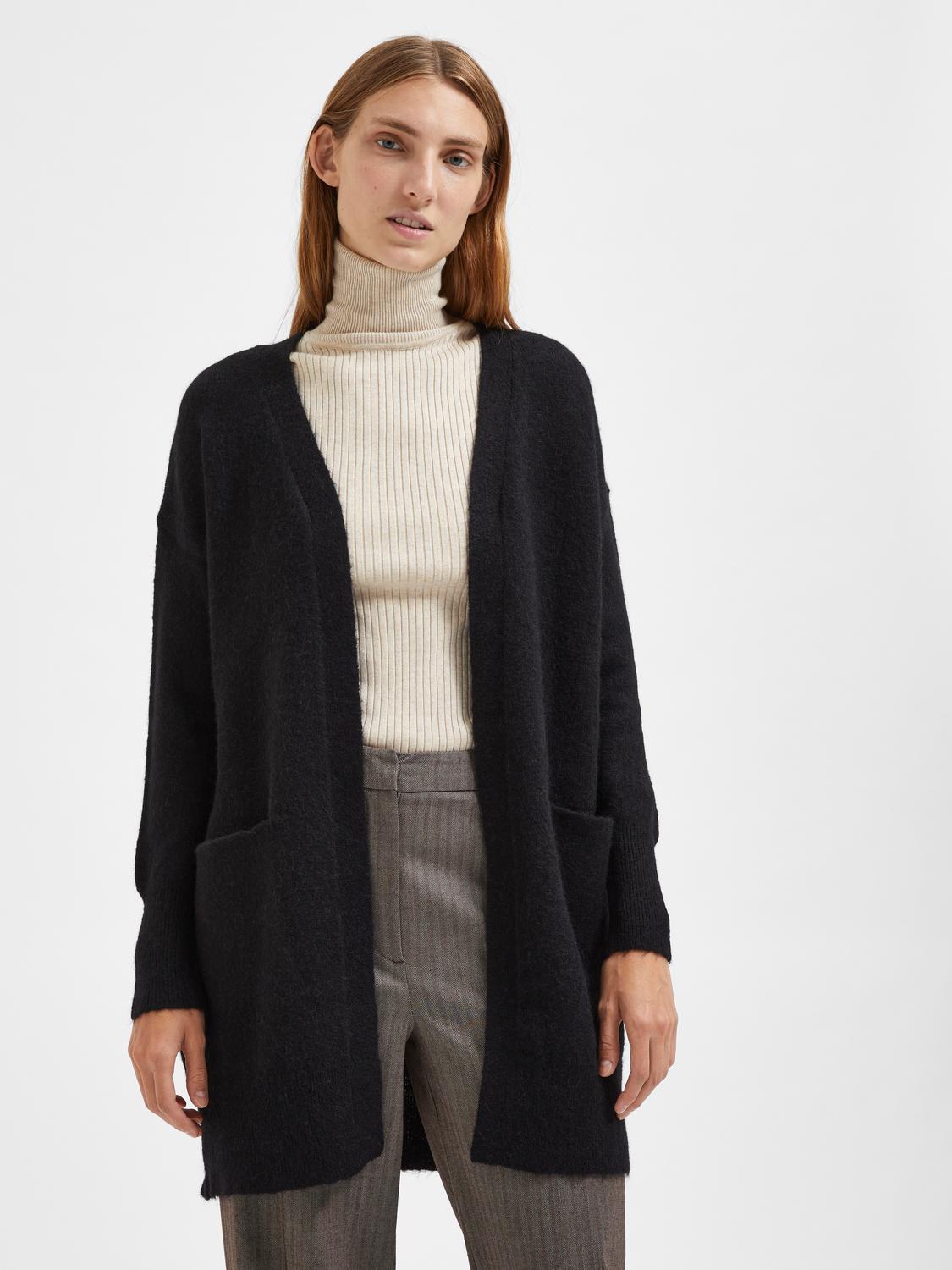 SLFLULU NEW LS KNIT LONG CARDIGAN B NOOS Sort