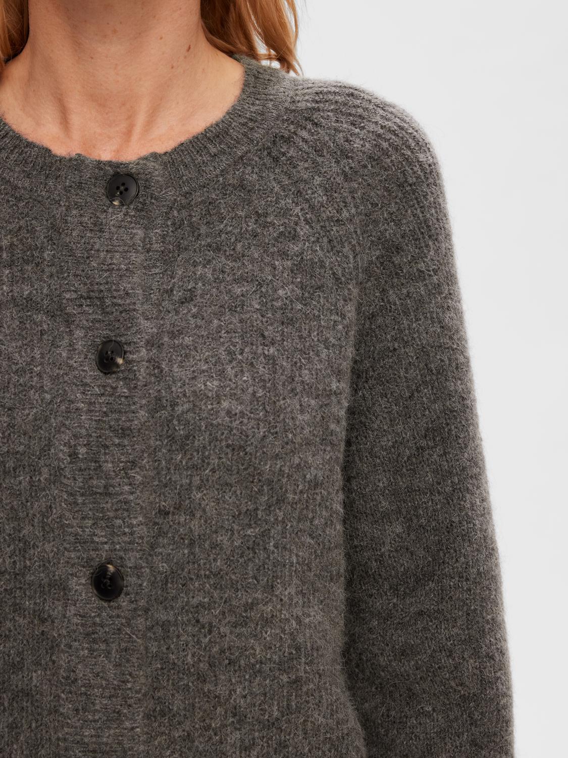 Slflulu Ls Knit Short Cardigan Noos Mellomgrå