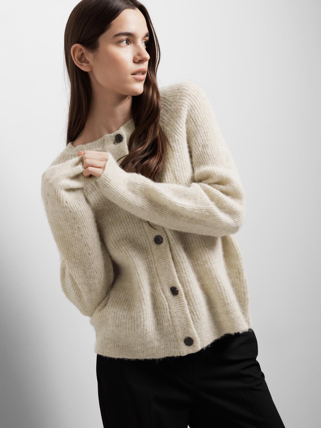 Slflulu Ls Knit Short Cardigan Noos Lysegrå