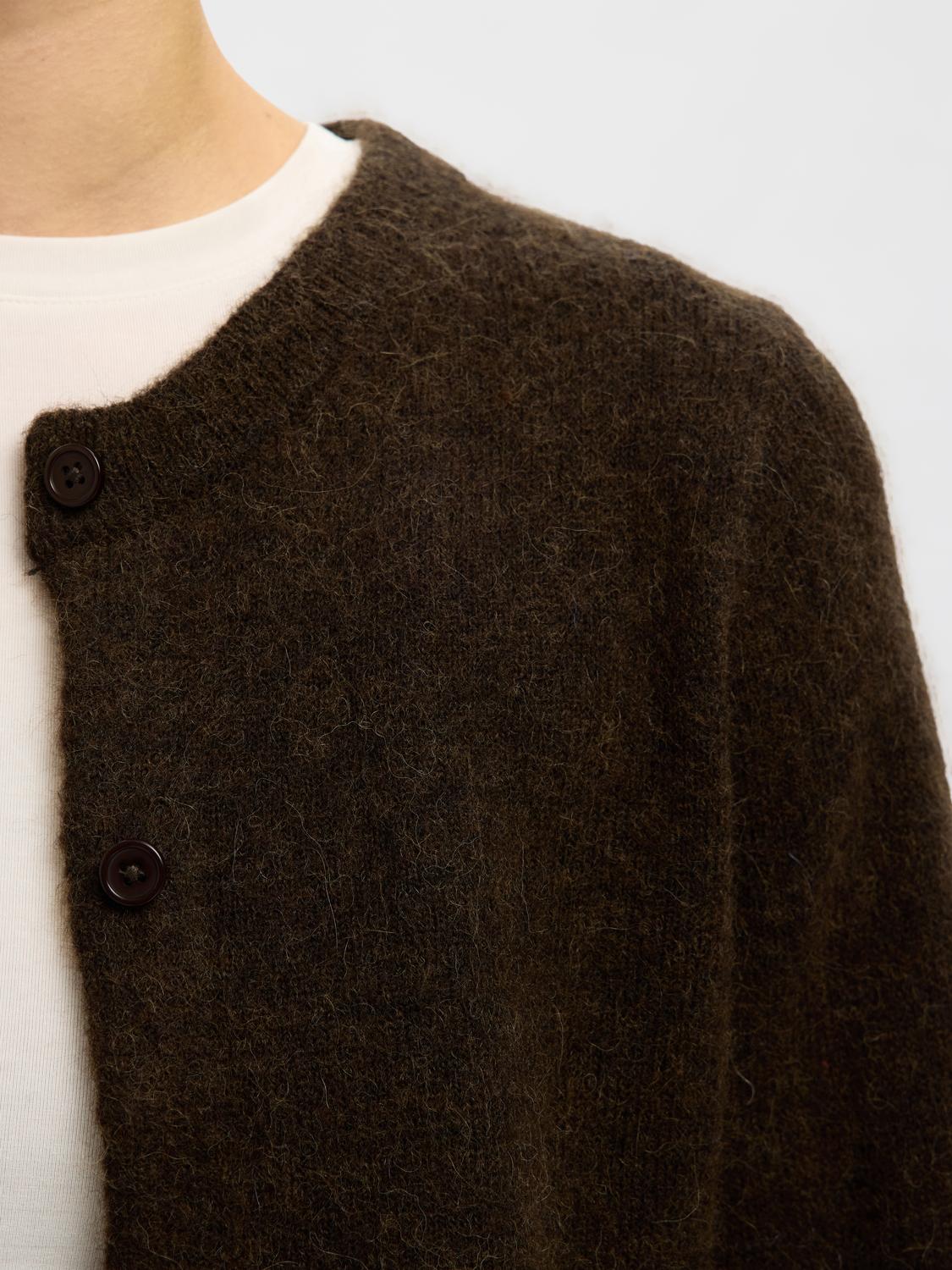 Slflulu New Ls Knit Cardigan Noos Mørkebrun