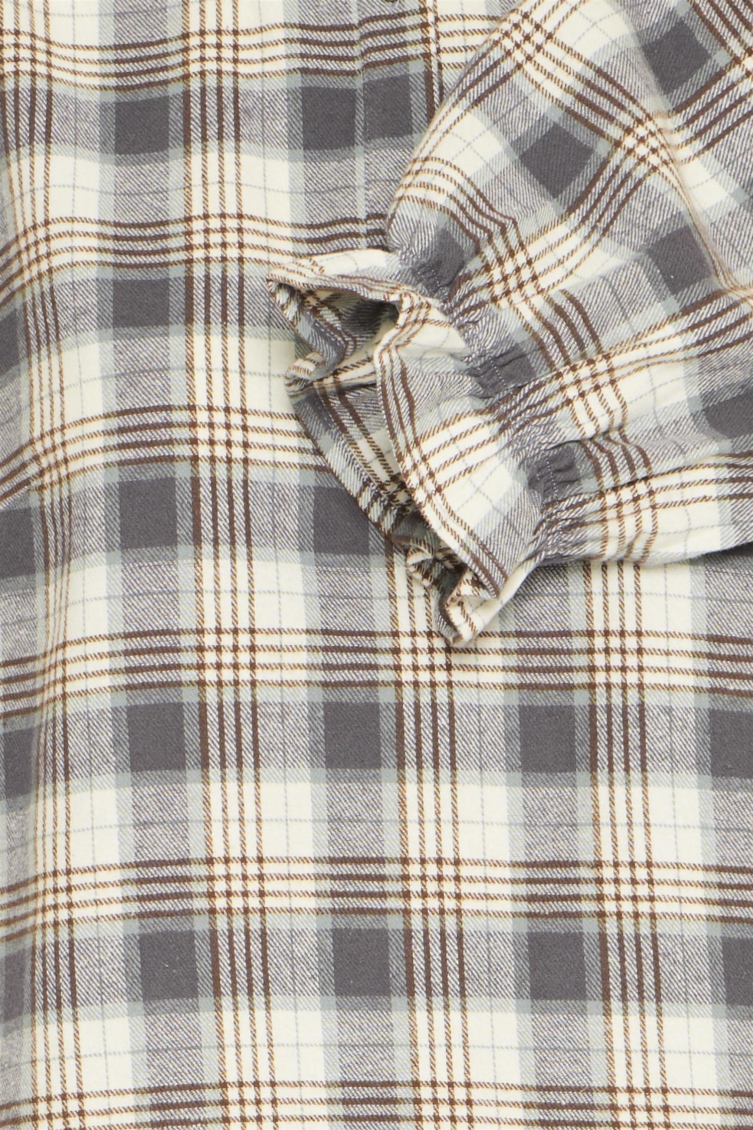 Pzevie Blouse Navy Green Brown Check