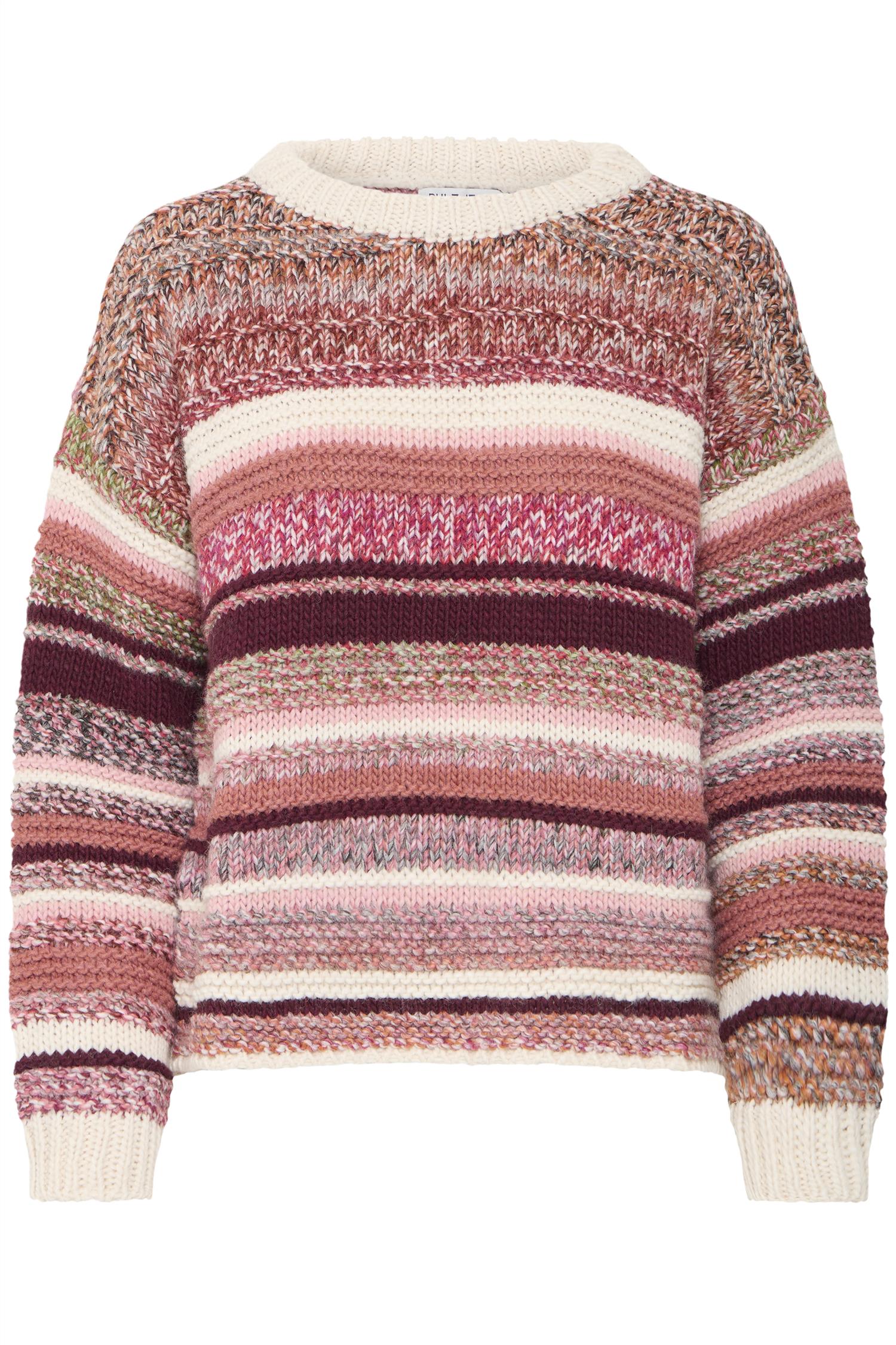 Pzrani Ls Pullover Rose Knitted Stripe