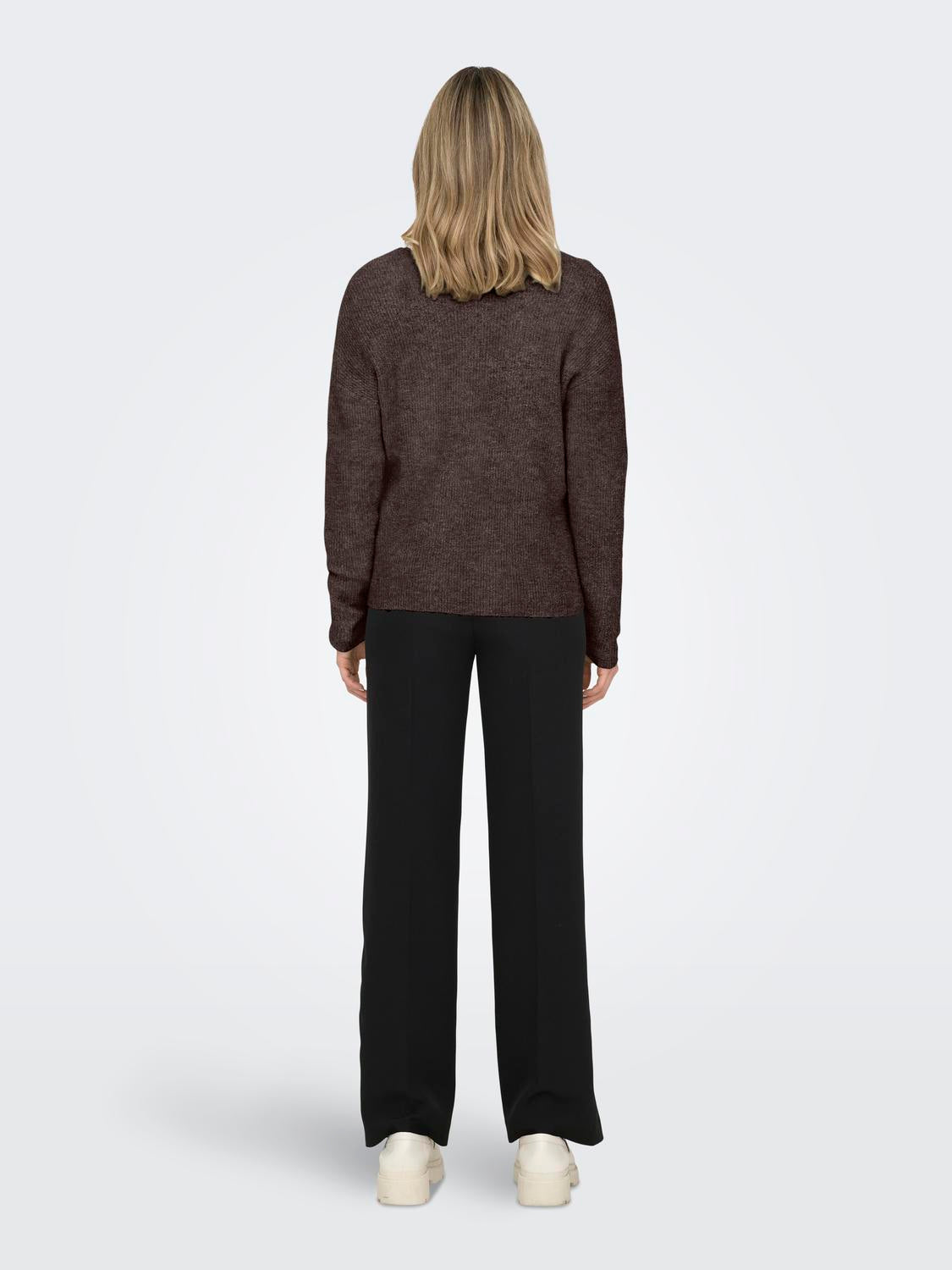 Onlcamilla V-Neck L/s Pullover Knt Noos Mørkegrå