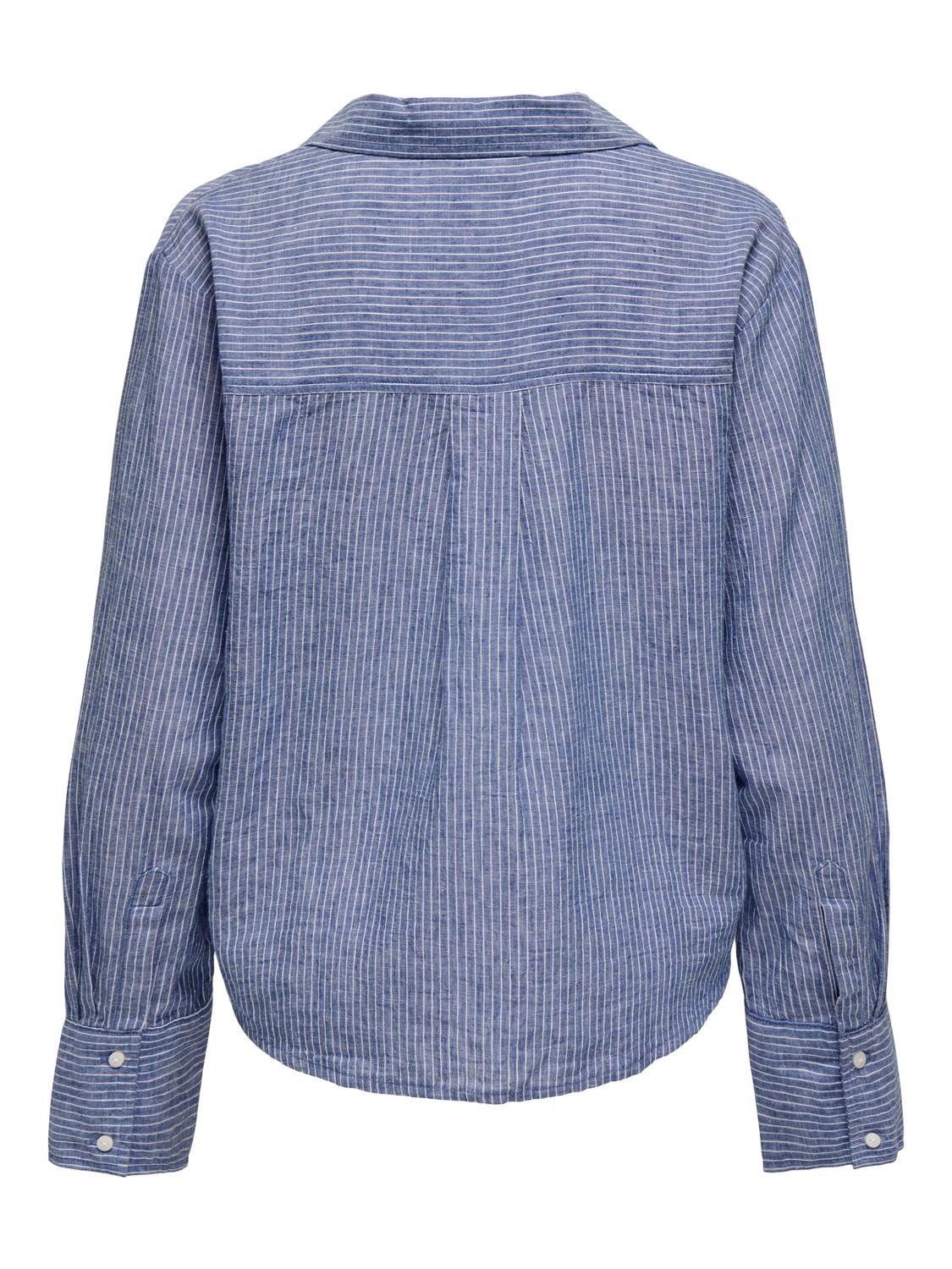 JDYMILA L/S LOOSE LINEN SHIRT WVN Blå