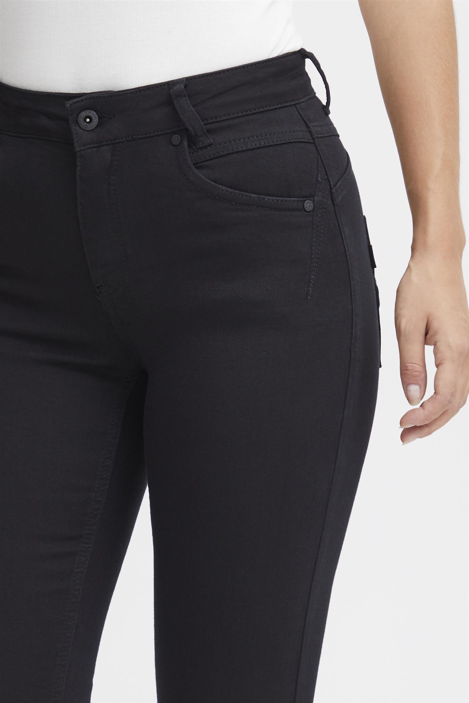 Pzcarmen Hw Jeans Skinny Leg Black Denim
