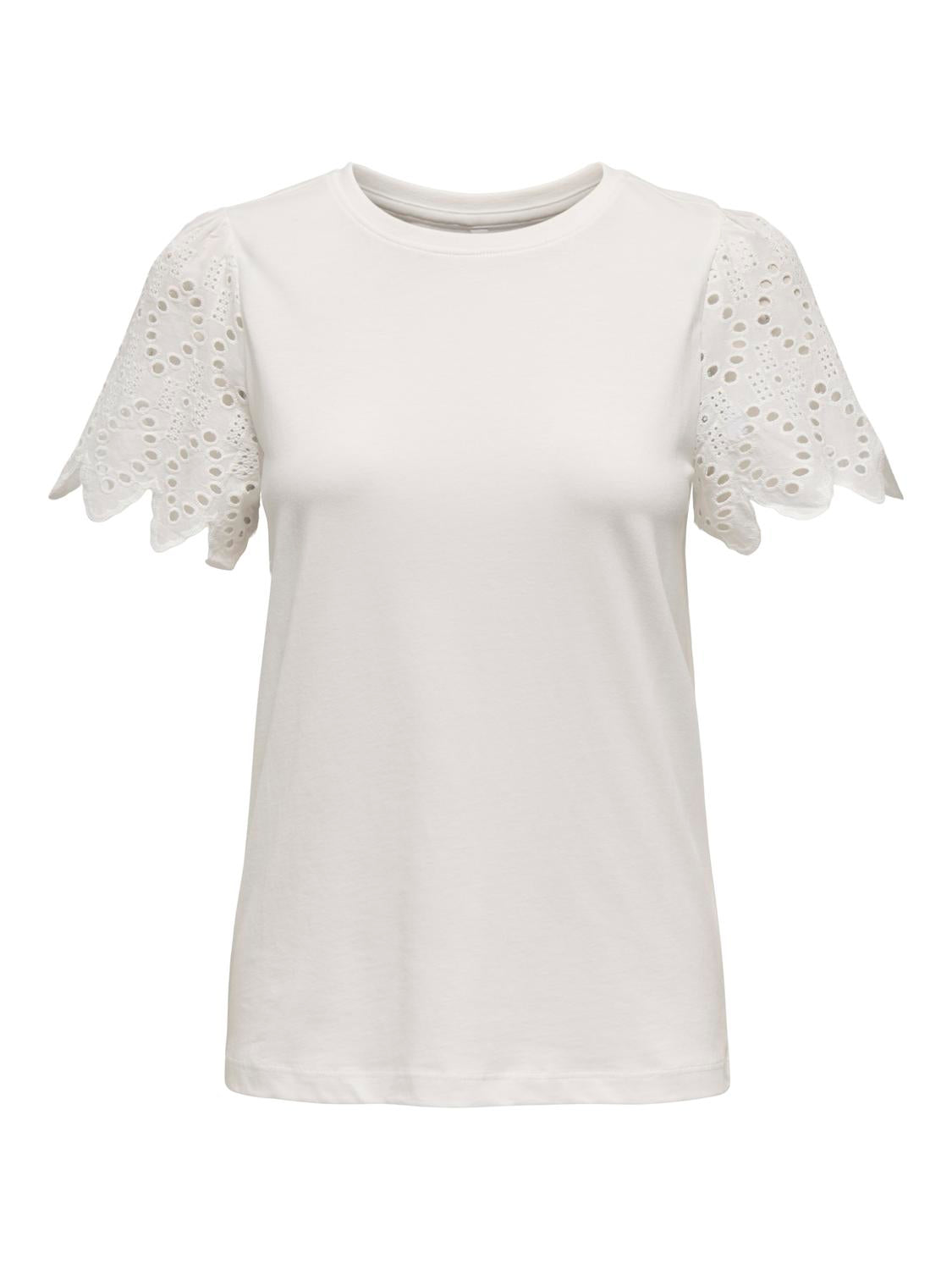 ONLEBBA LIFE S/S LACE TOP JRS Hvit