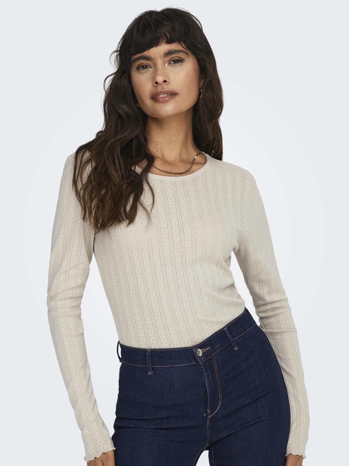 Onlcarlotta L/s Top Noos Jrs Lysegrå