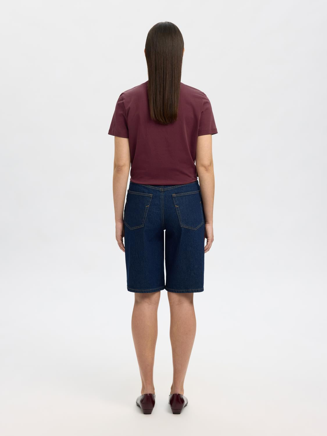 Slfmyessential Ss O-Neck Tee Noos Mørkelilla