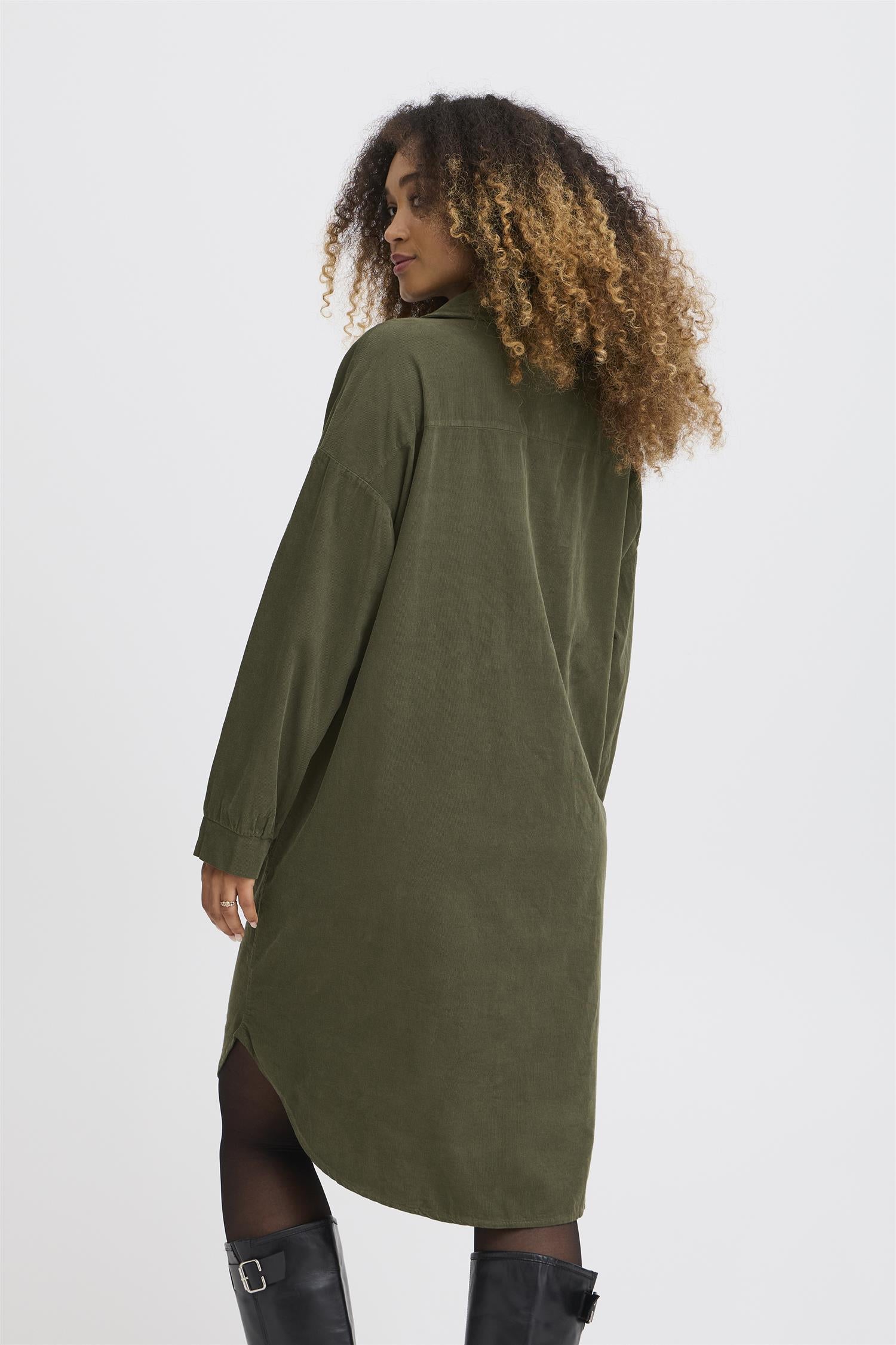 Sbtonya Shirt Dress Dusty Olive