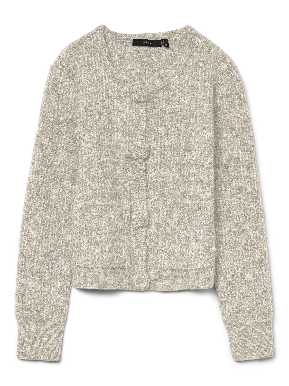 VMBLOSSOM LS O-NECK CARDIGAN BOO Hvit