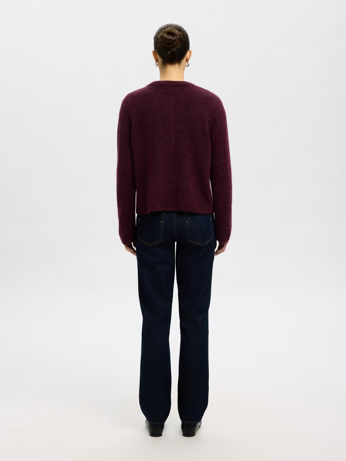 Slflulu New Ls Knit Cardigan Noos Mørkelilla