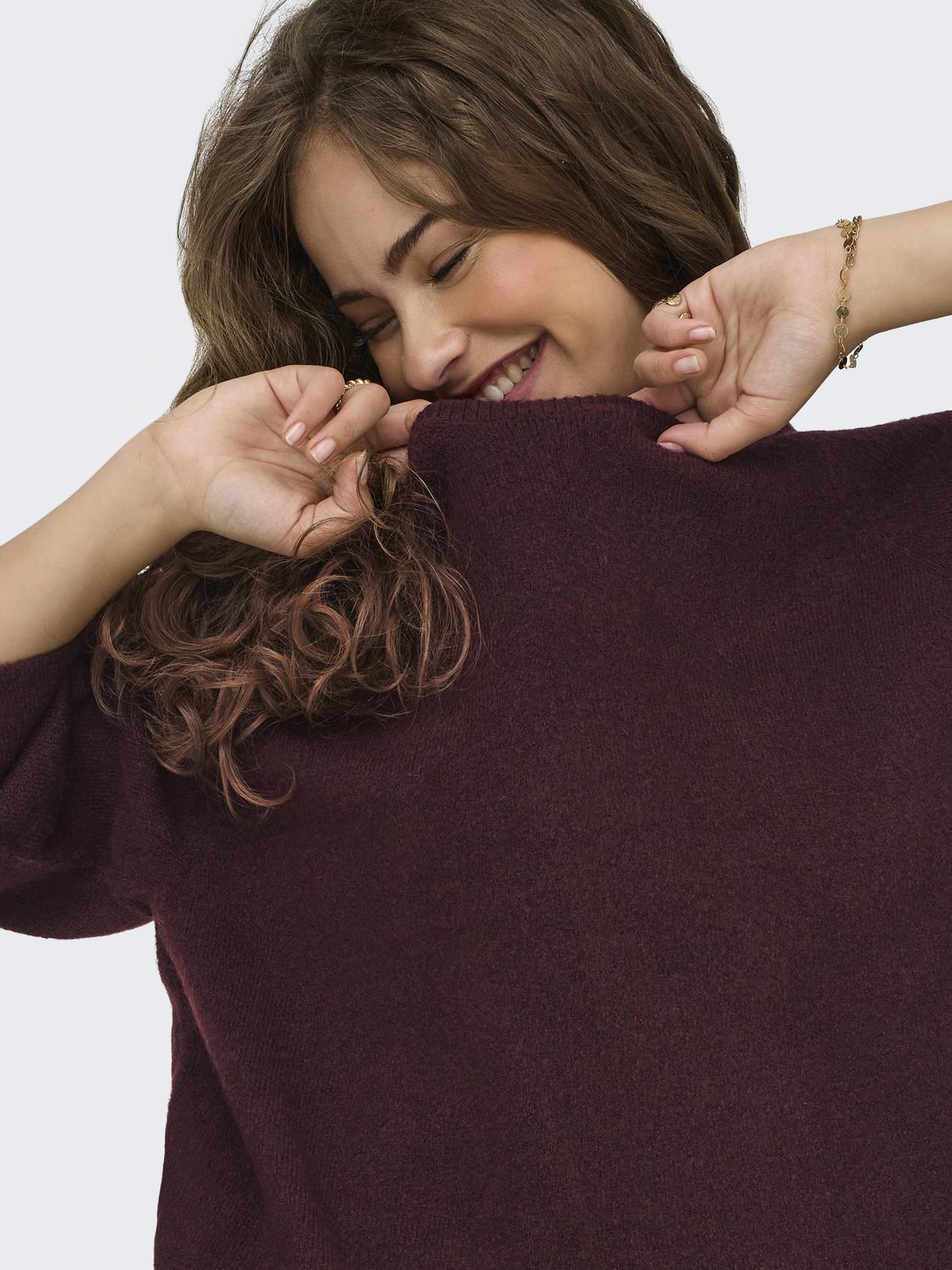 Onlsimoni 3/4 Pullover Knt Noos Mørkerød