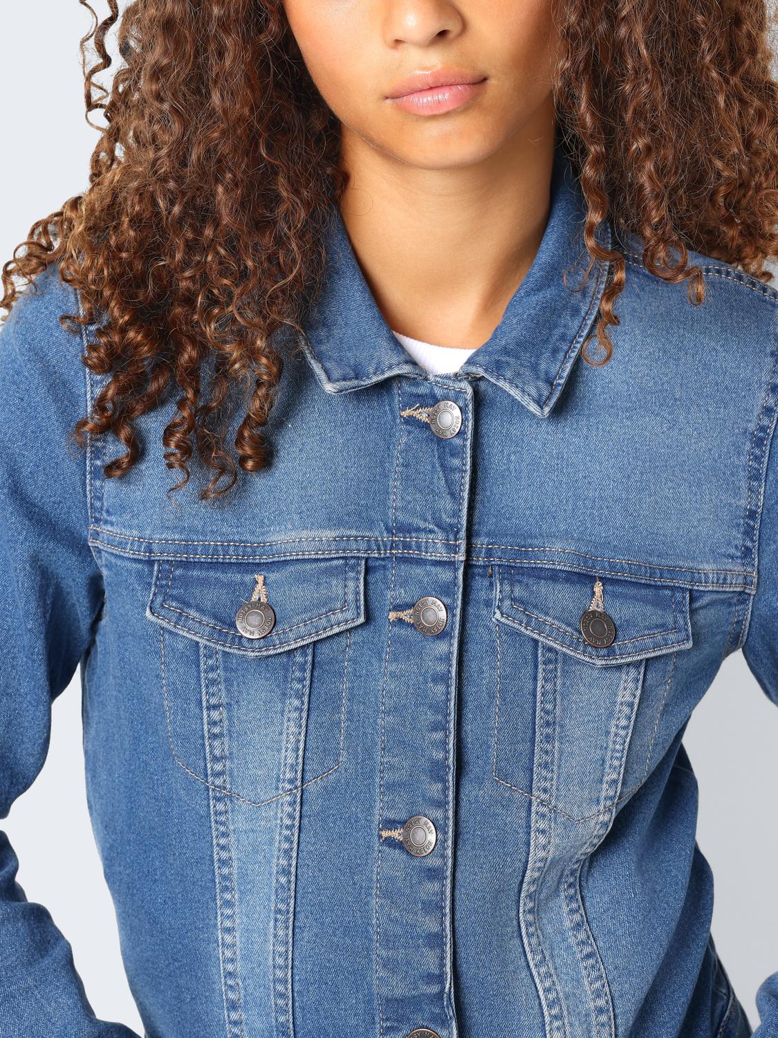 NMDEBRA L/S BLUE DENIM JACKET NOOS Mellomblå
