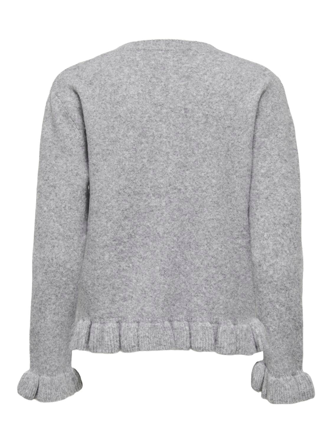 Onlrima Life Ls Fril Butto Cardi Cs Knt Lysegrå