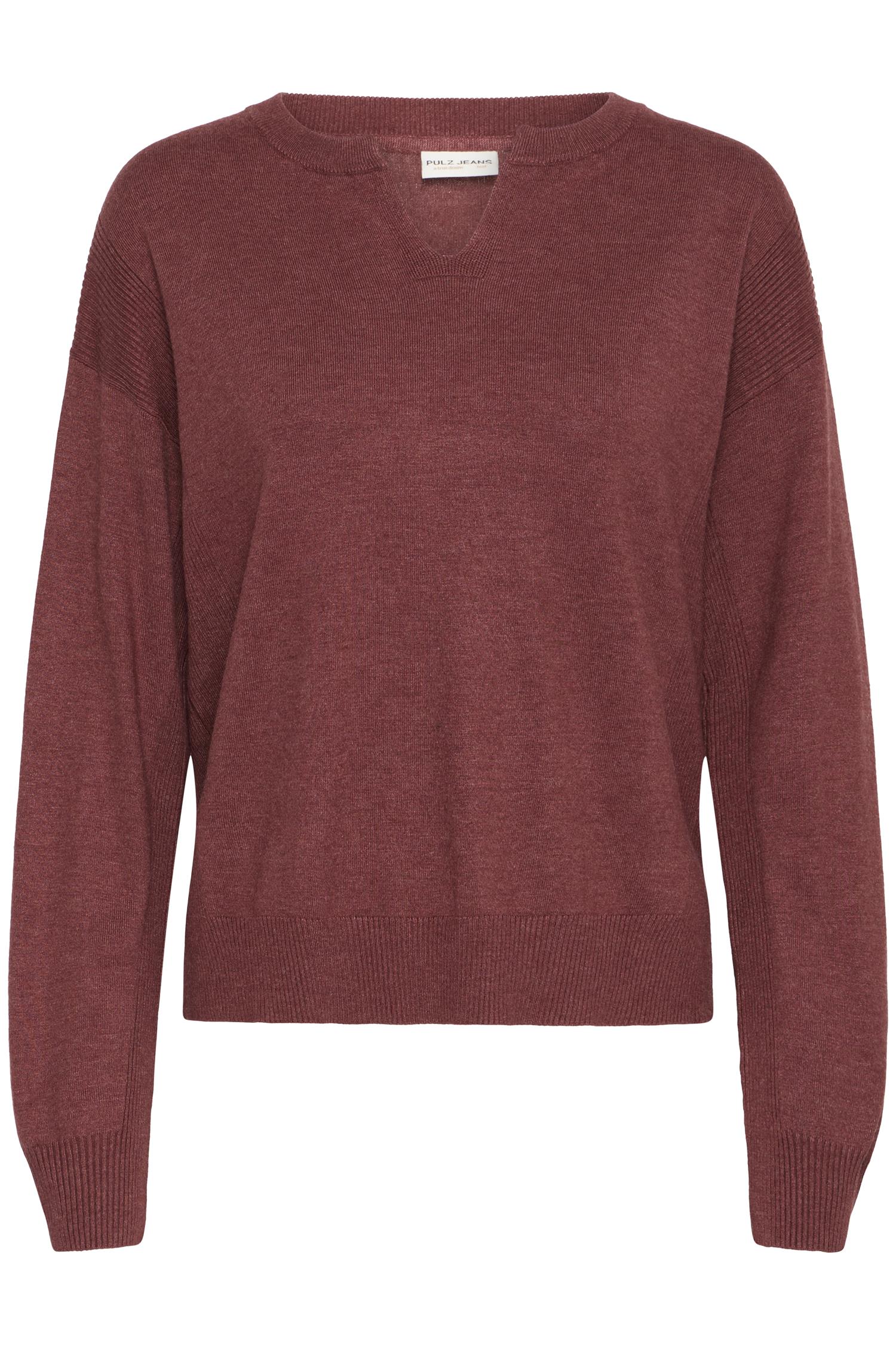 Pzsara Vneck Pullover Spiced Apple Melange