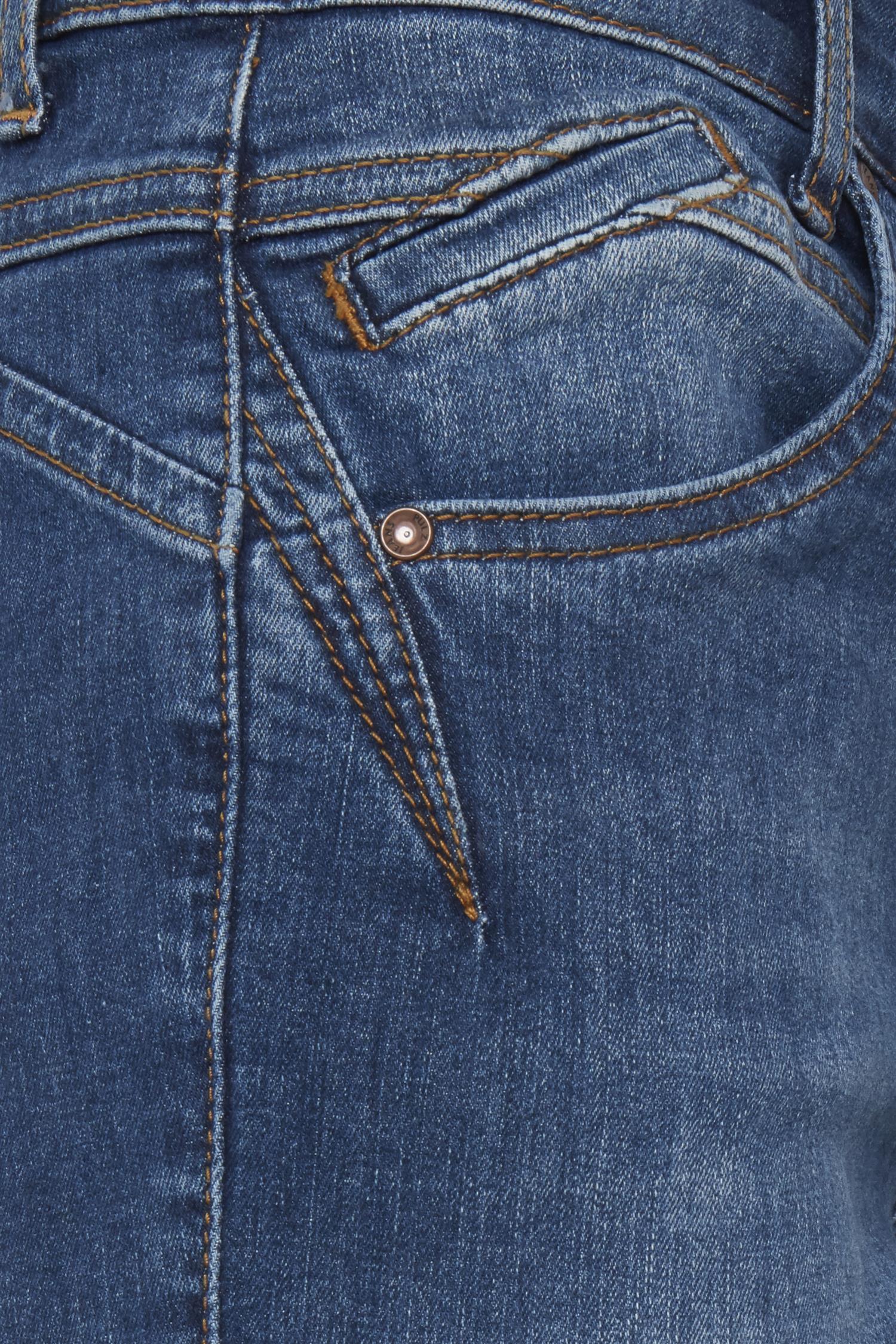 Pzcarmen Hw Jeans Skinny Leg Medium Blue Denim