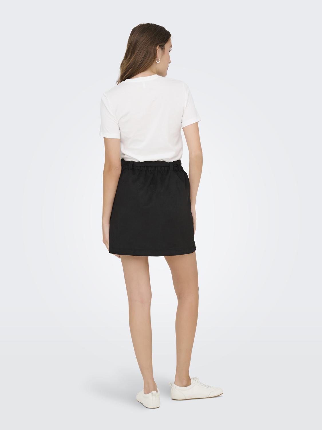 Onldiane Heidi Life Faux Suede Skirt Otw Sort
