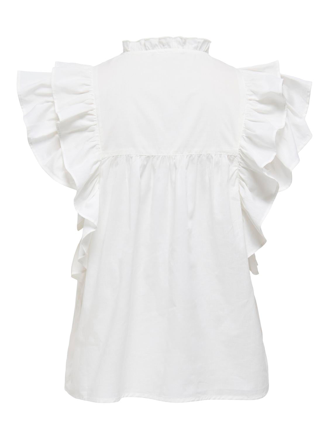 ONLSUNNY LIFE CAPSL FRILL TOP NOOS Hvit