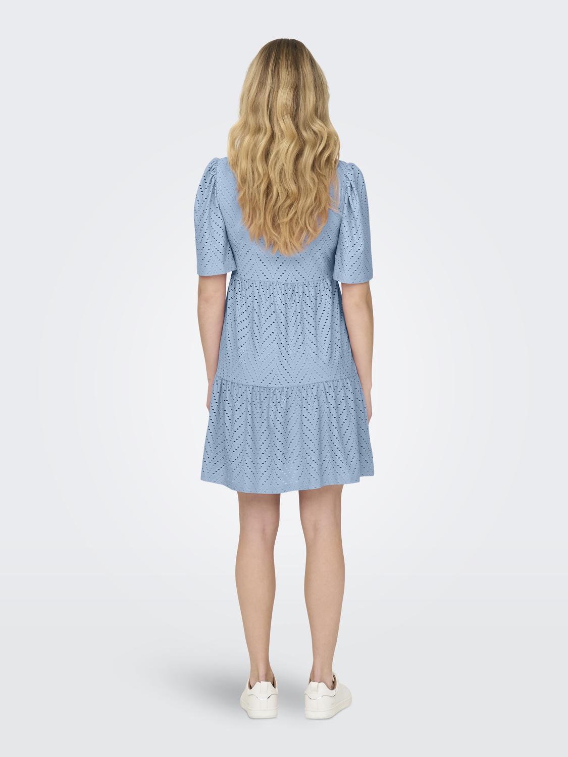 JDYCARLA CATHINKA S/S DRESS JRS NOOS Lyseblå