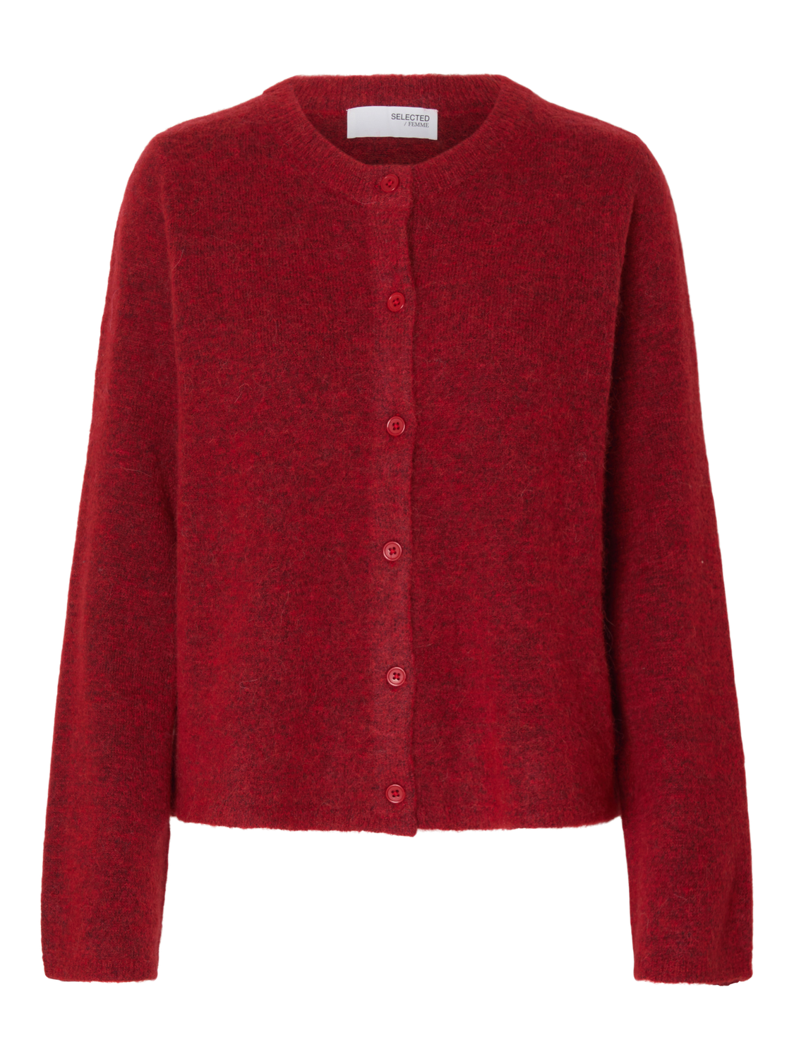 Slflulu New Ls Knit Cardigan Noos Mellomrød