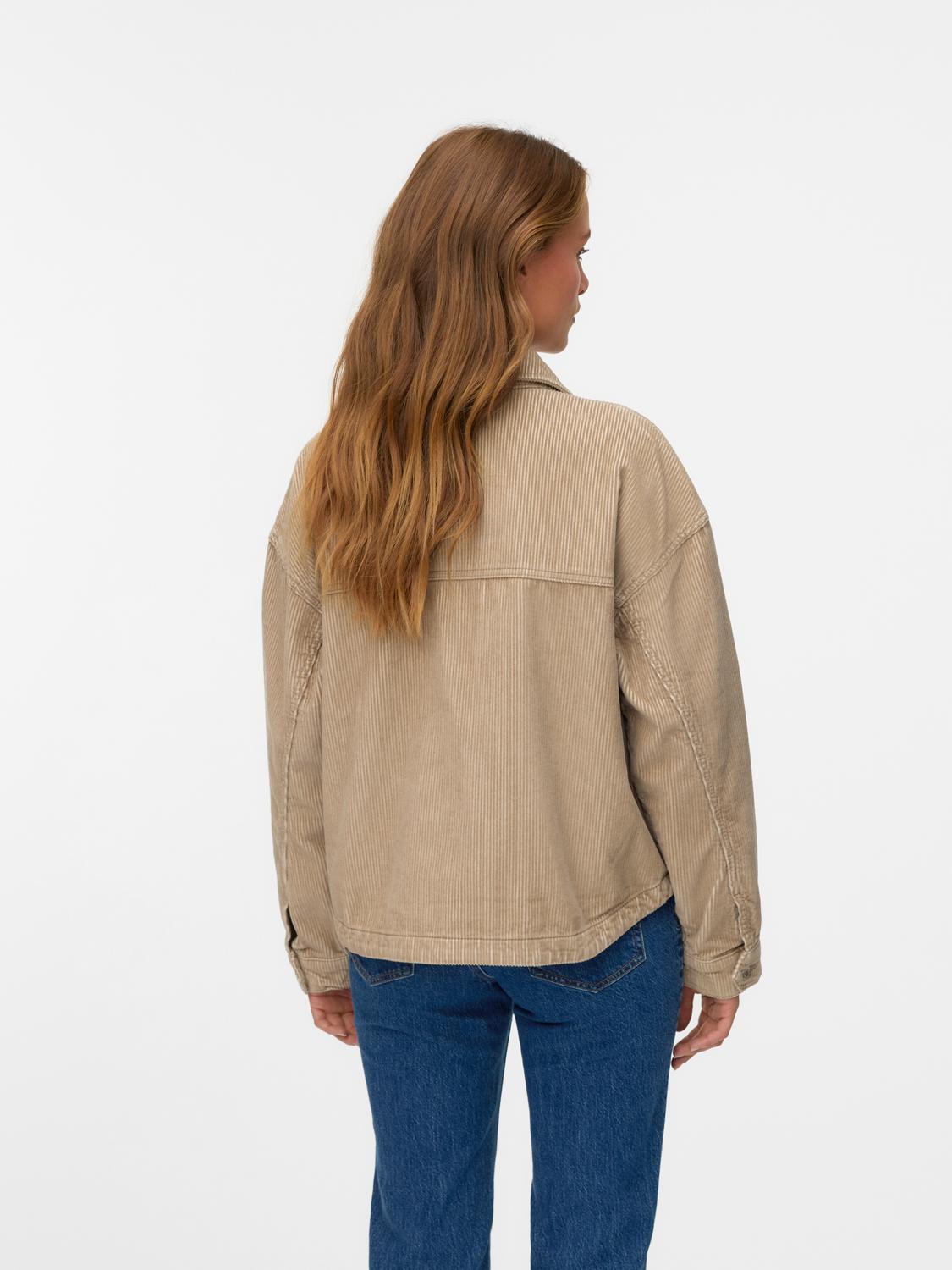 Vmjamie Ls Corduroy Shacket Mix Noos Lysebrun