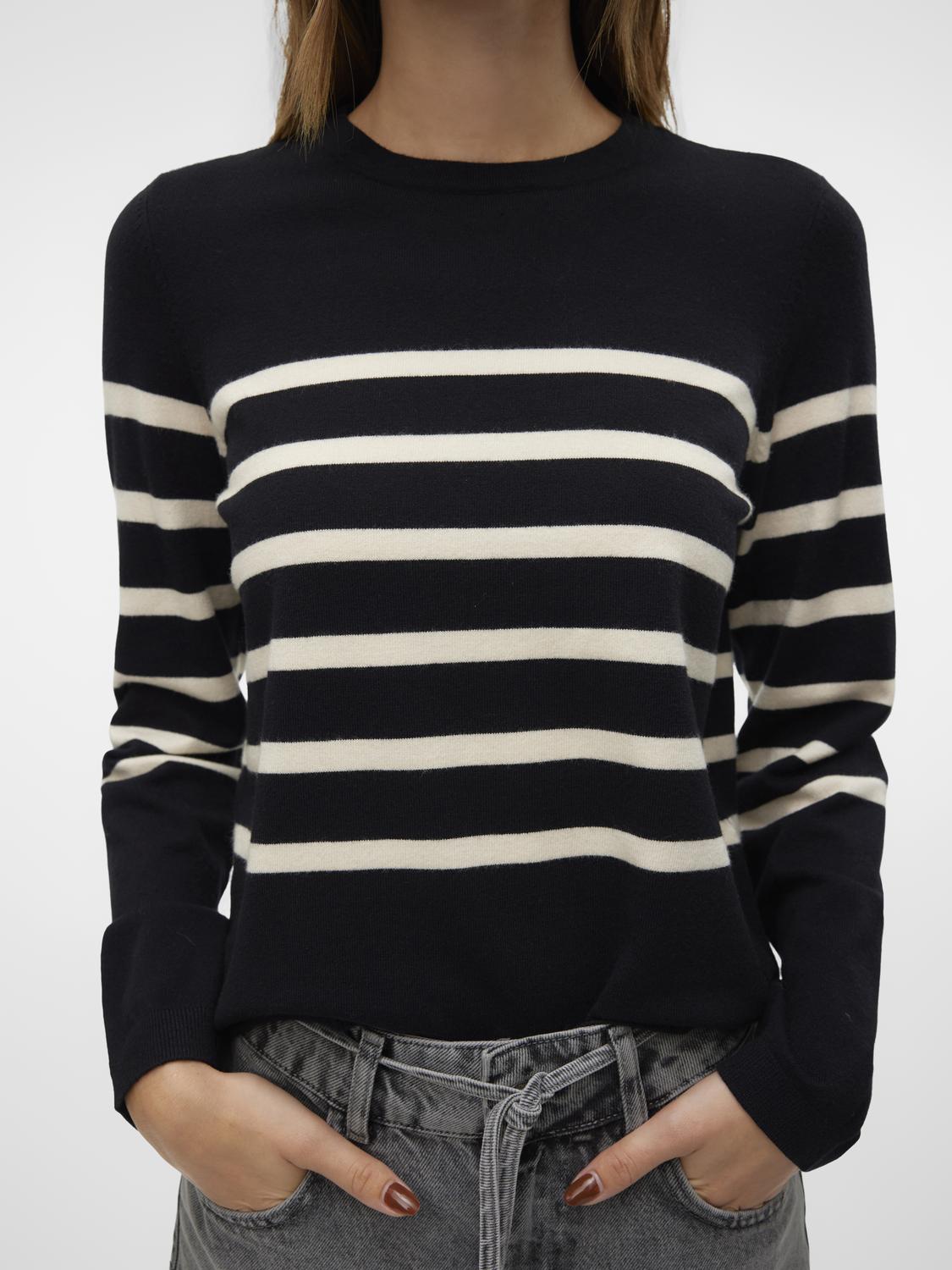 VMSABA PLAIN LS O-NECK PULLOVER GA NOOS Sort