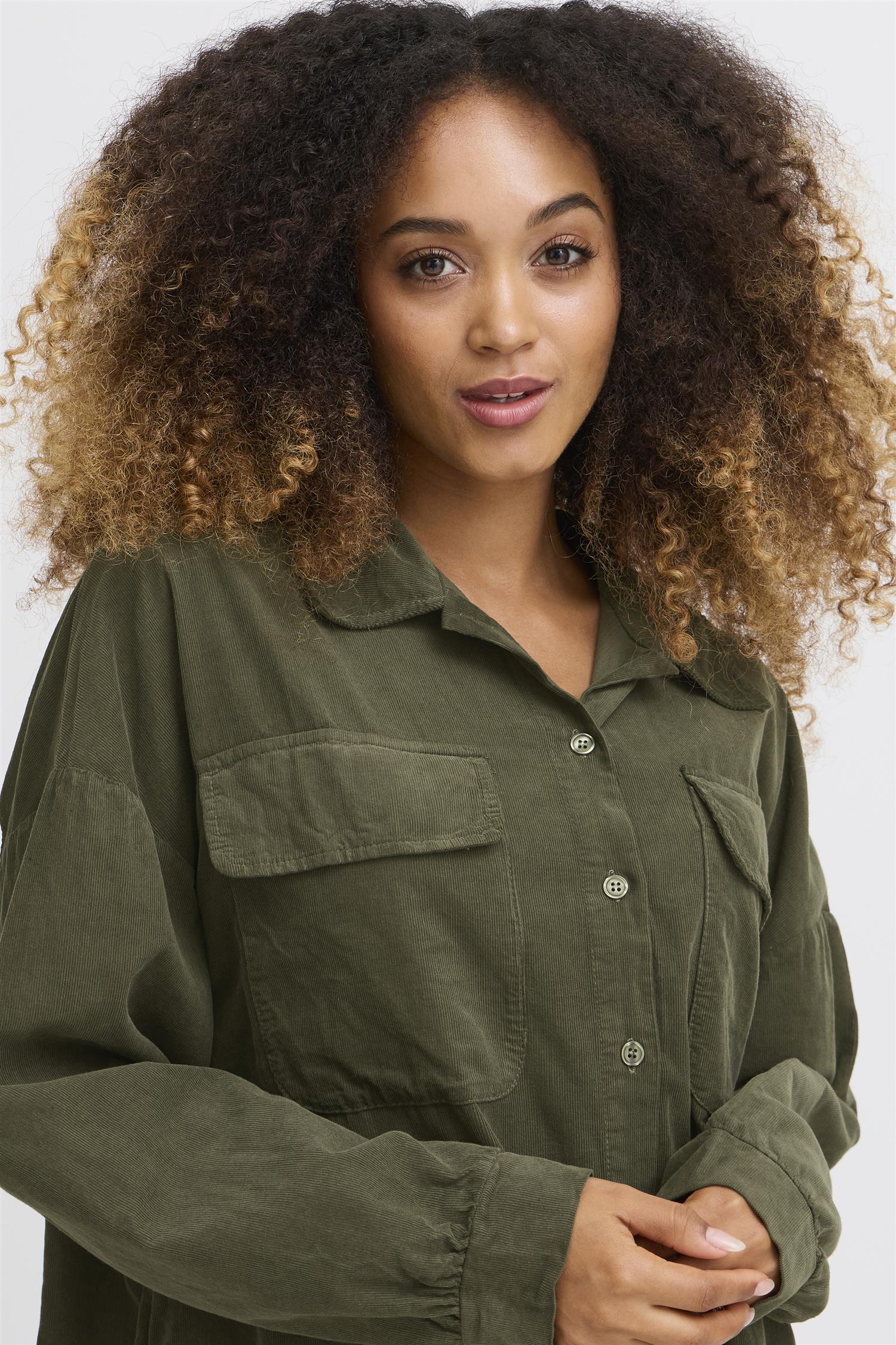 Sbtonya Shirt Dress Dusty Olive