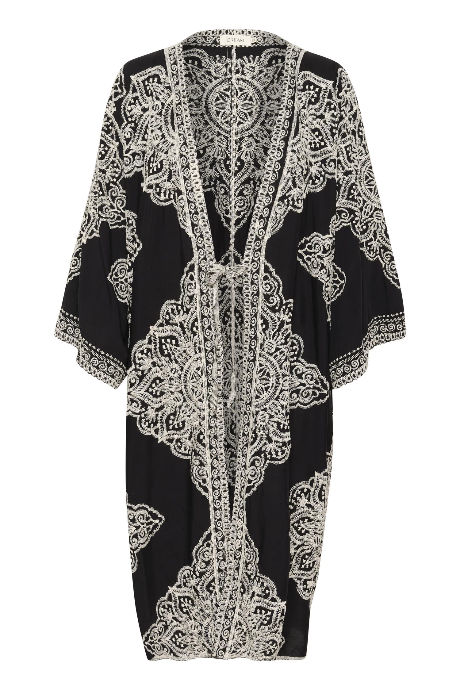 CRTyla Kimono Black With Embroidery