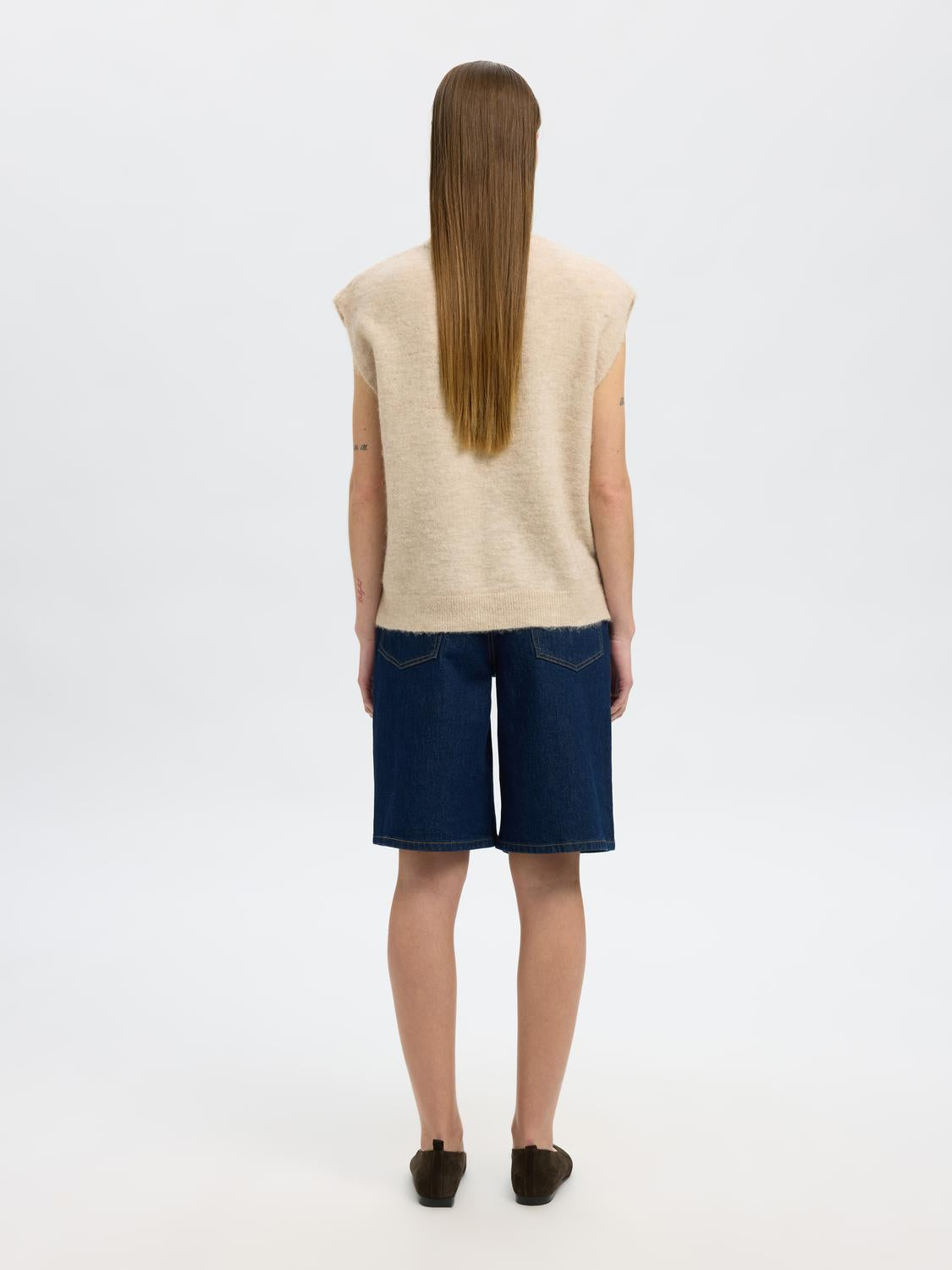 Slflulu Sl Knit Vest Lysegrå
