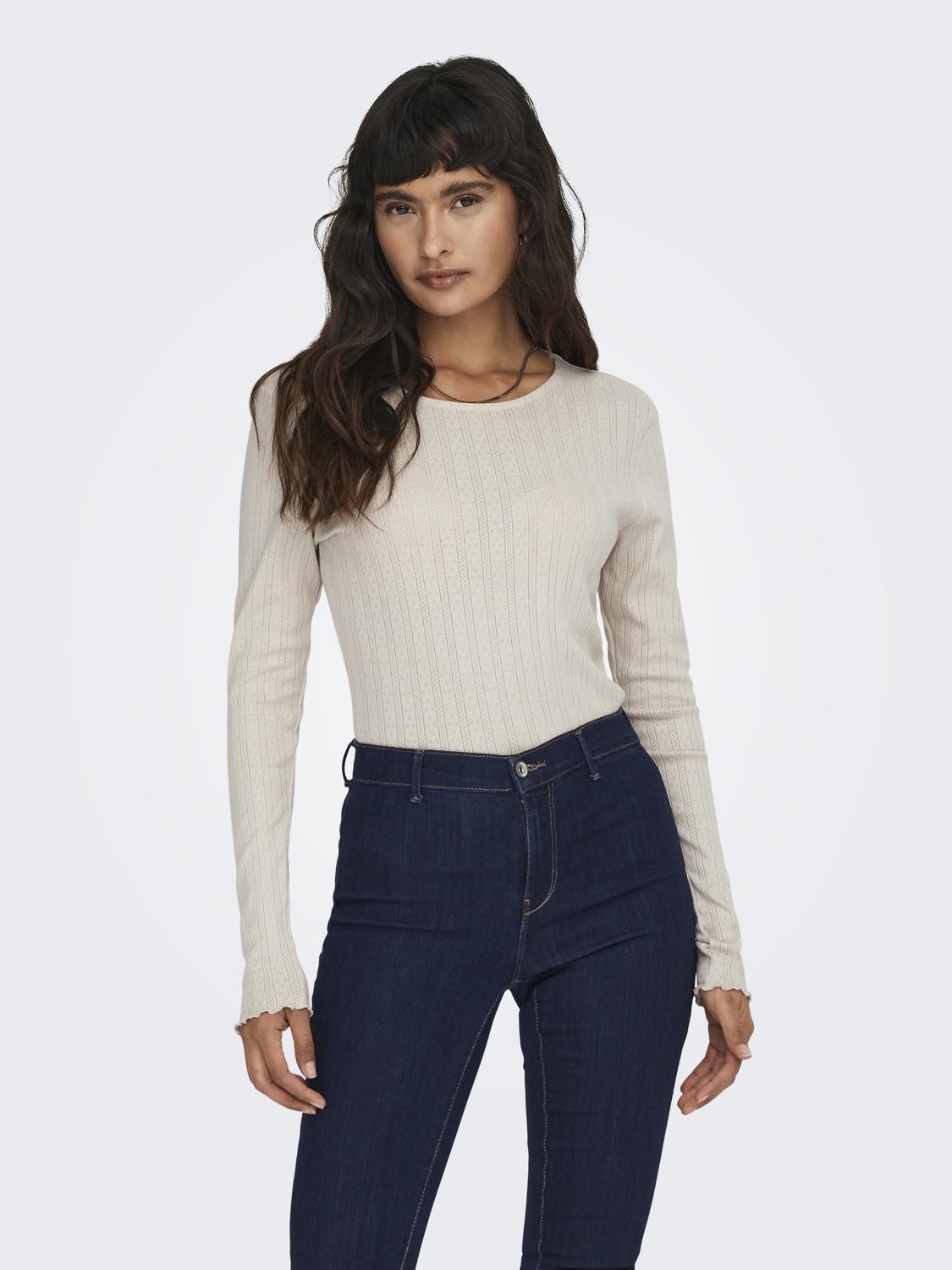 Onlcarlotta L/s Top Noos Jrs Lysegrå