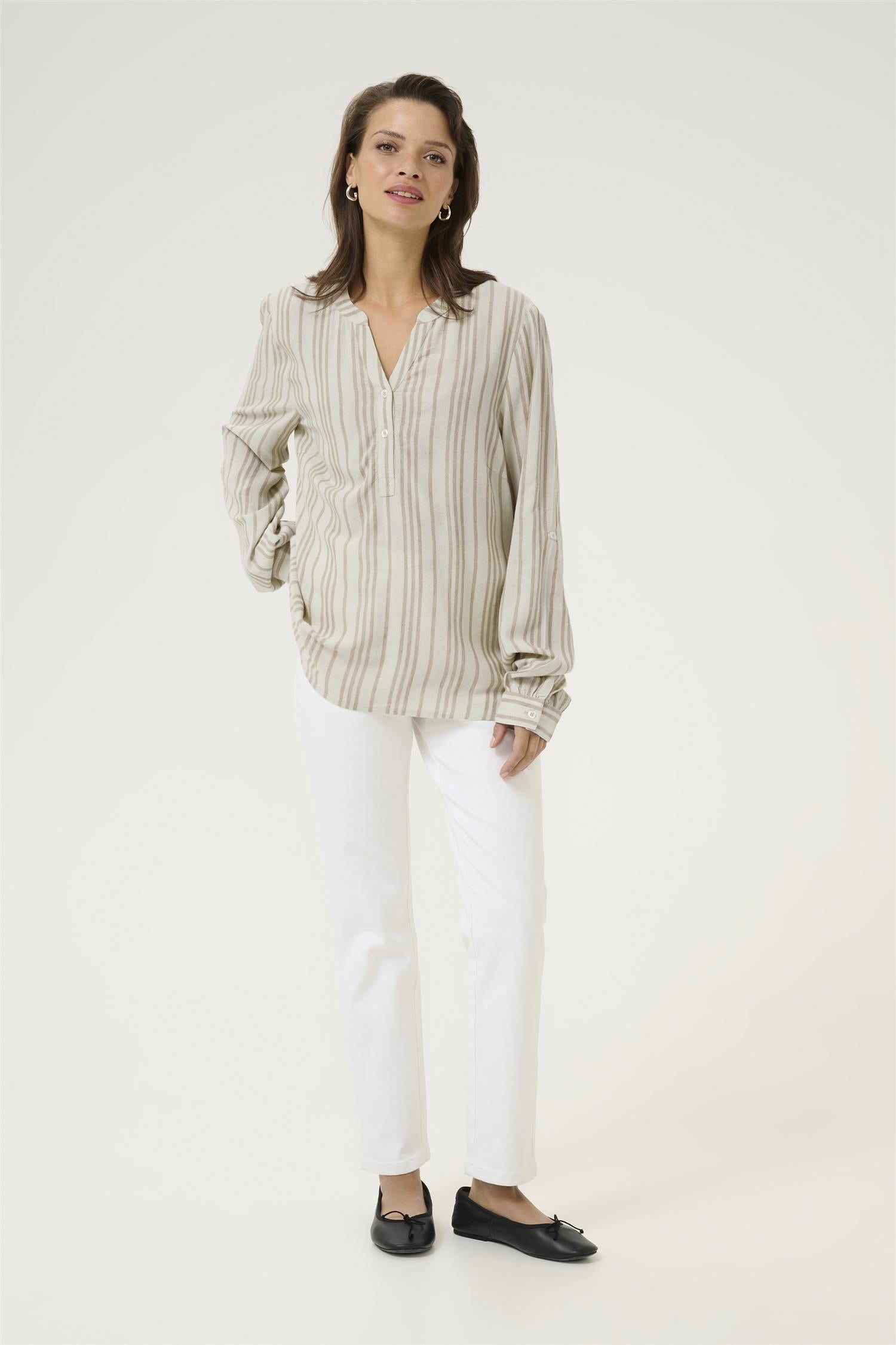 KAmilia Blouse Chalk / Chinchilla Stripe