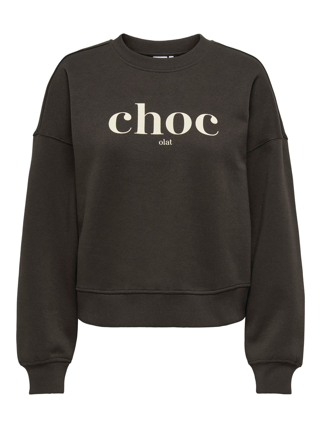 Onlbest L/s Print Crew Neck Swt Mørkebrun