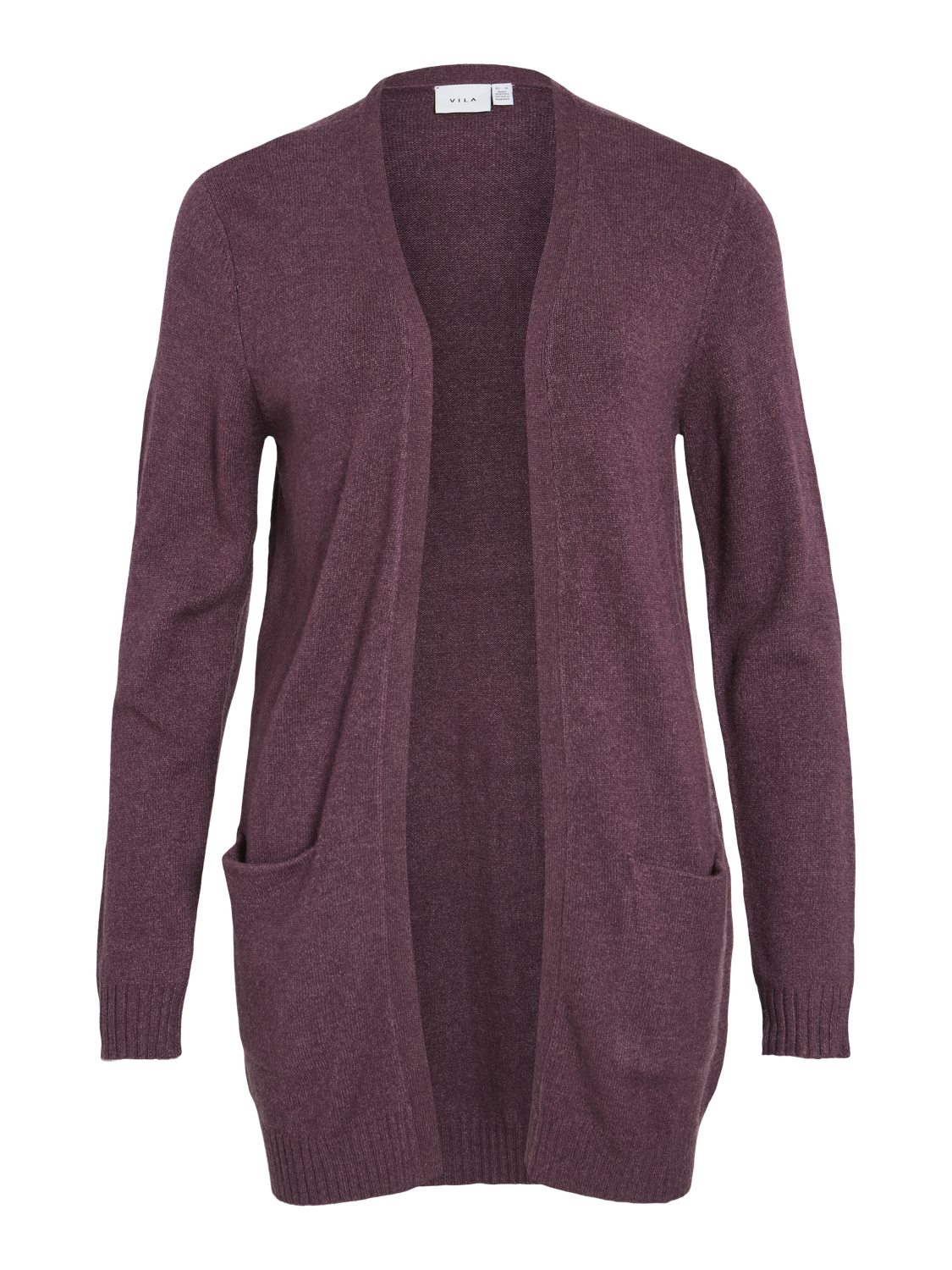 Viril Open L/s Knit Cardigan - Noos Mørkelilla