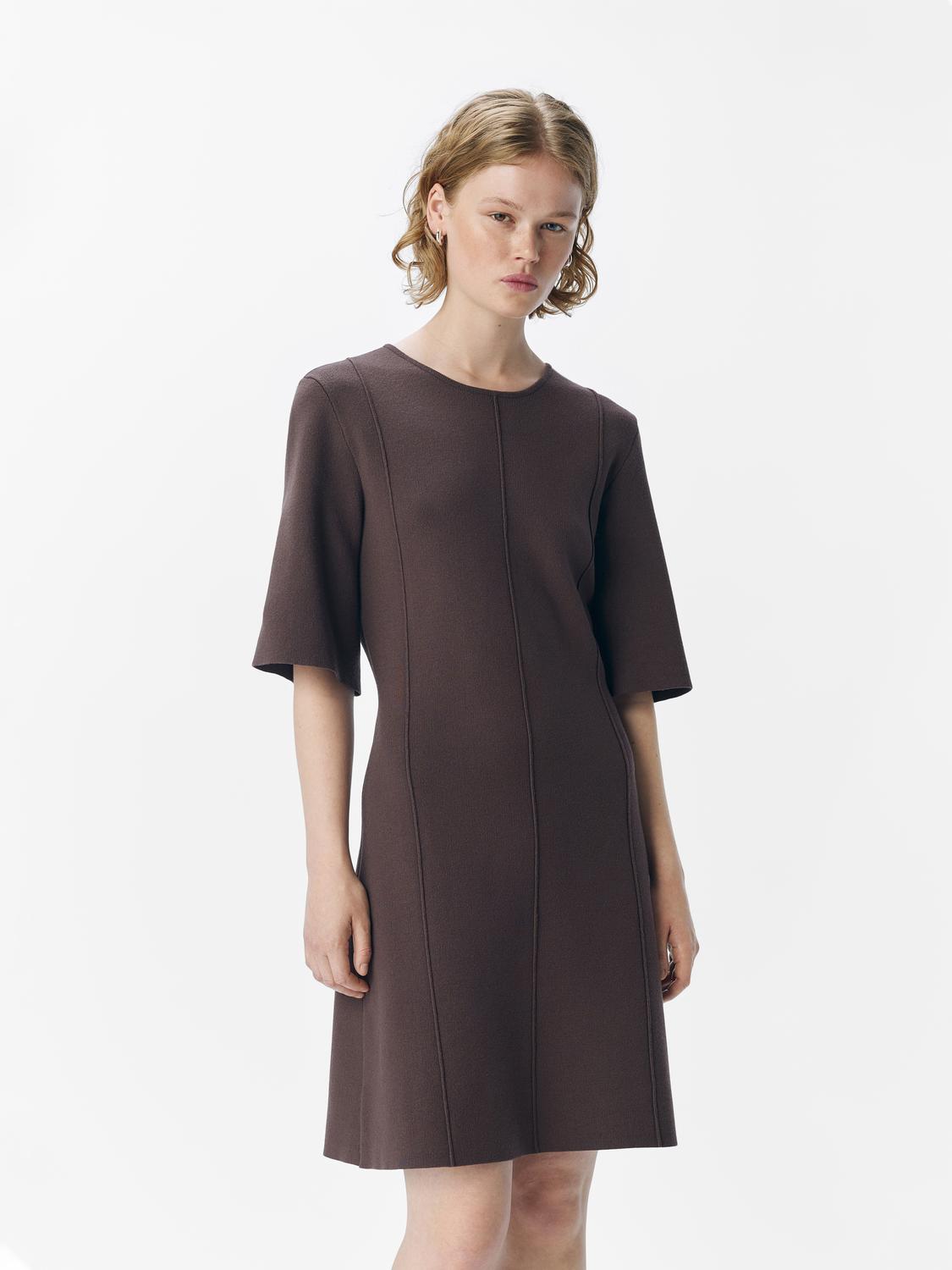 Objreynard 2/4 Re Short Dress Noos Mørkebrun