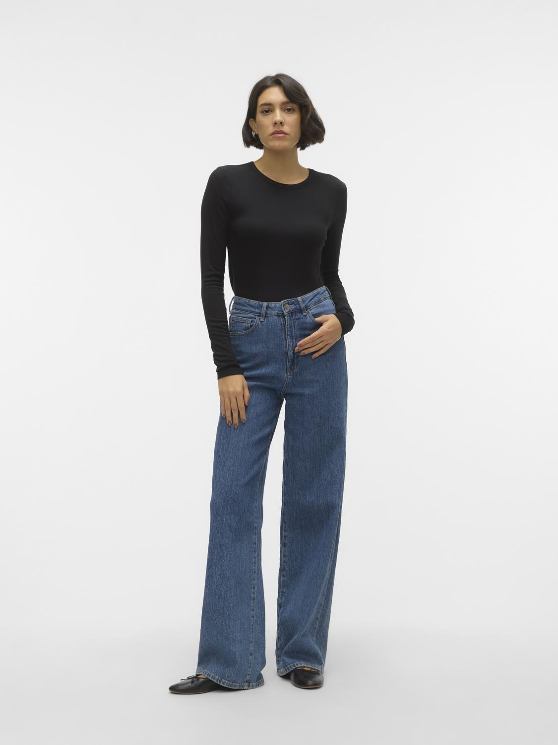 AWIRWINA LS O-NECK TOP NOOS Sort
