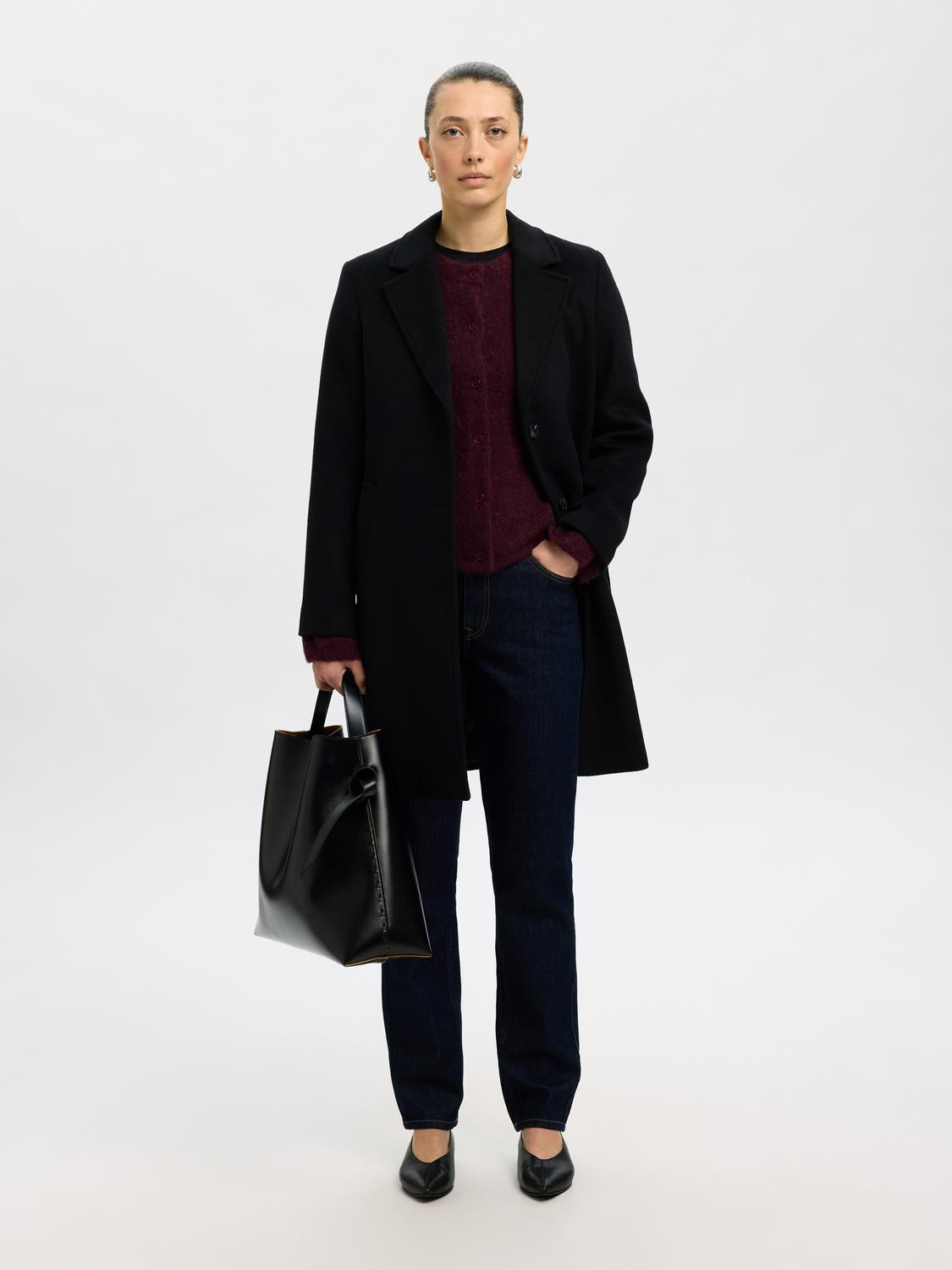 Slflulu New Ls Knit Cardigan Noos Mørkelilla