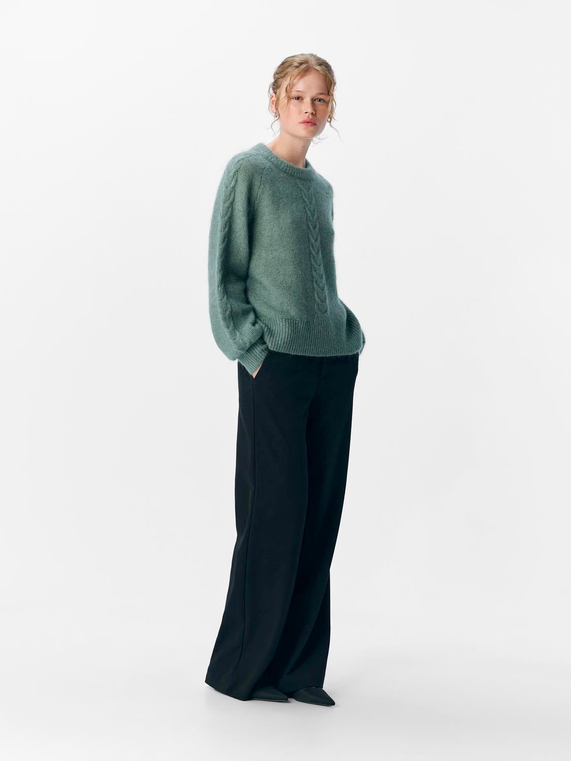 Objnete Lo Knit Pullover Noos Mellomgrønn