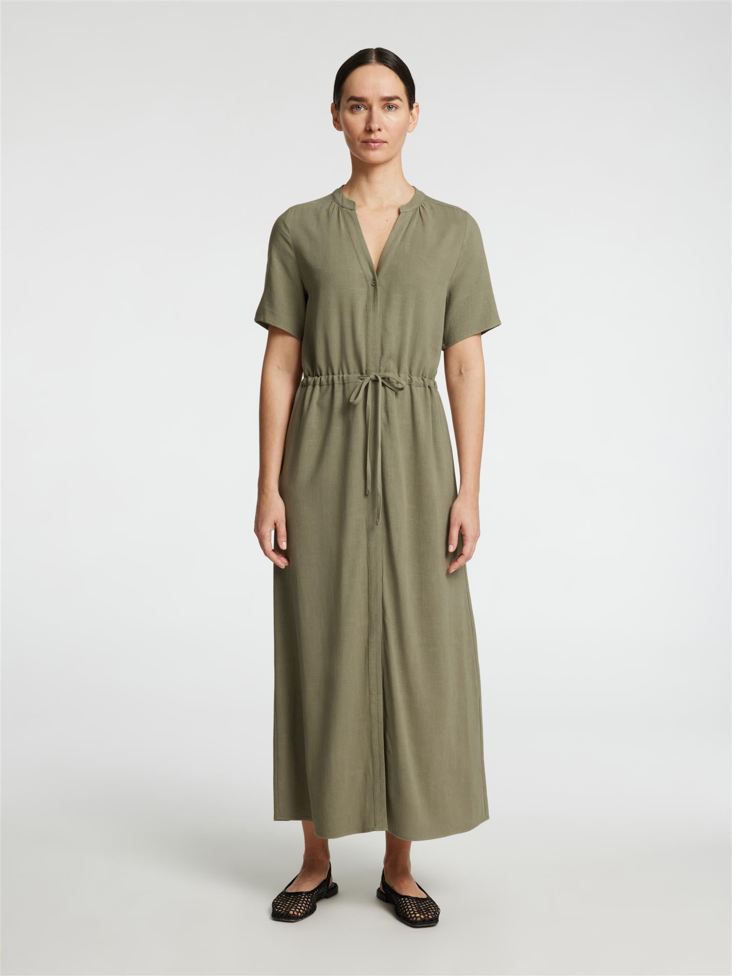SLFVIVA-DAMINA SS ANKLE SUN DRESS NOOS Grønn