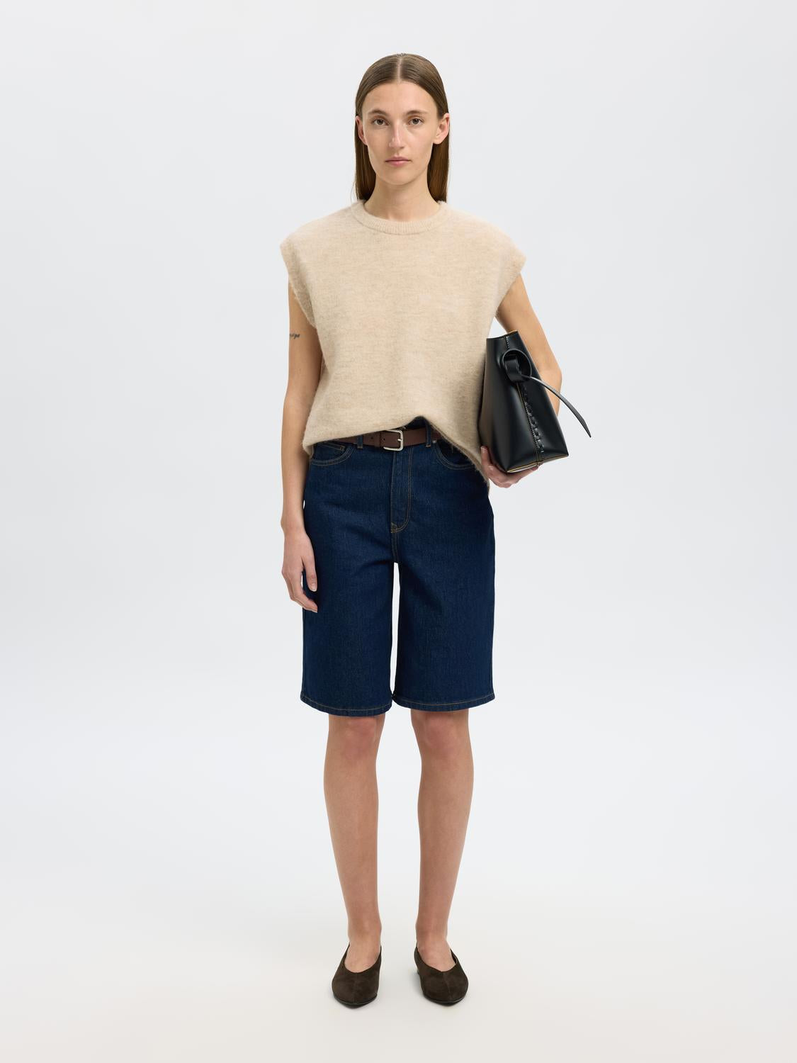 Slflulu Sl Knit Vest Lysegrå