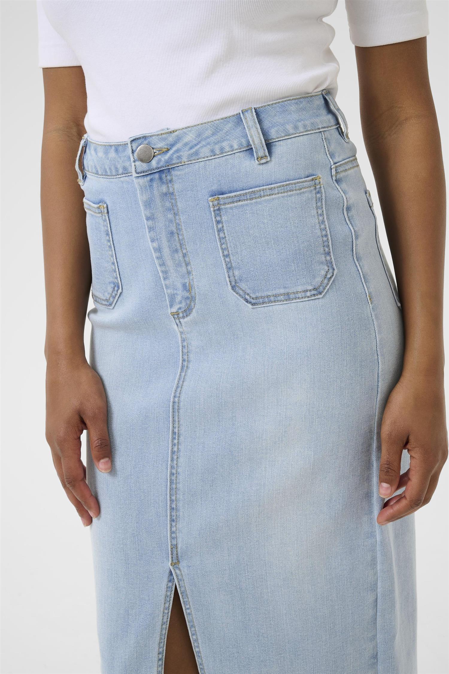 KAkarla Denim Skirt Light Blue Washed Denim
