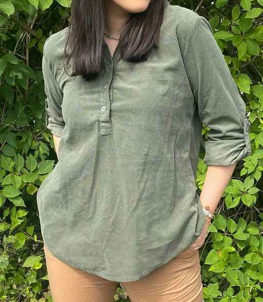 Skjortebluse Cord Khaki